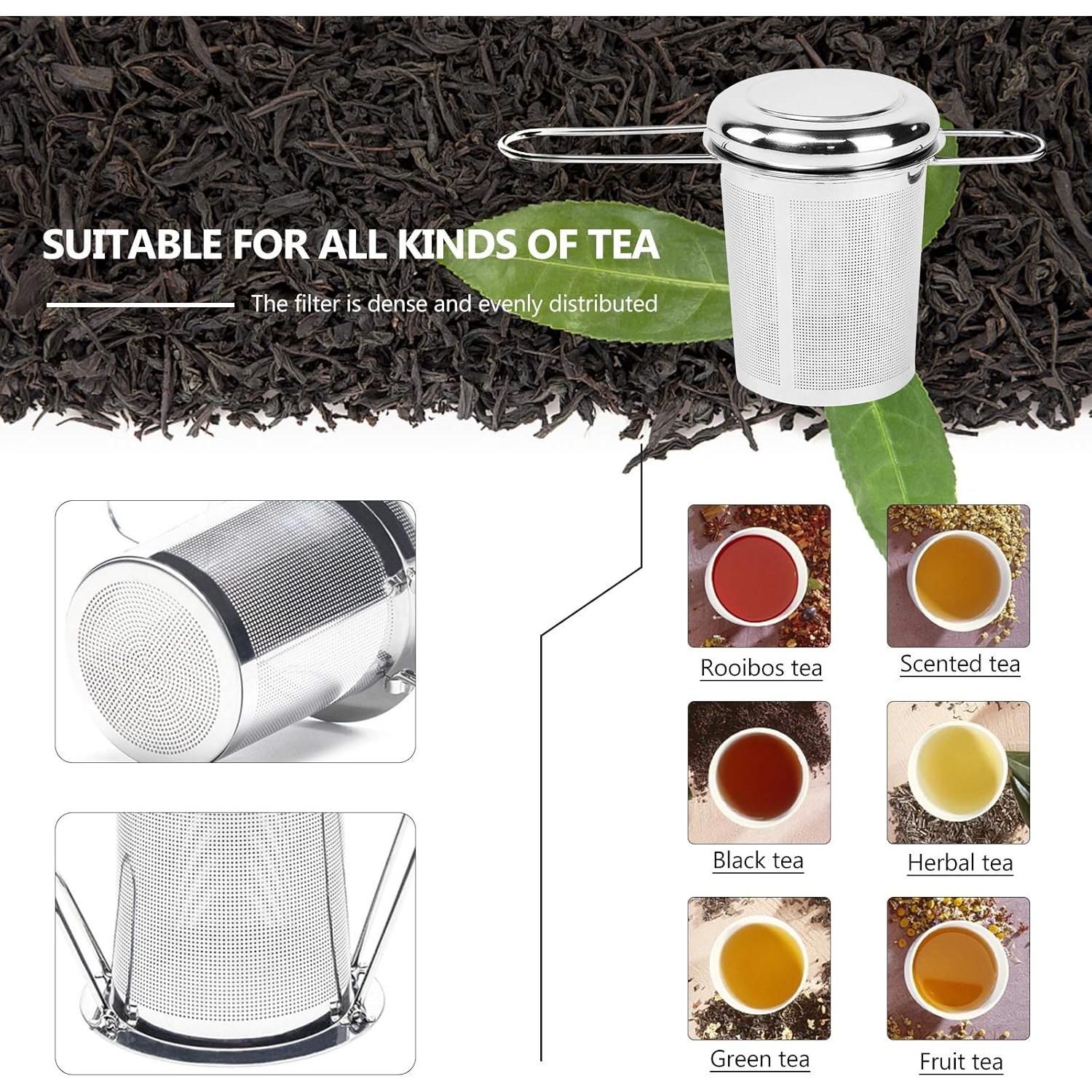 Infusor de Té Plegable Lubsmuns de Acero Inoxidable con Tapa