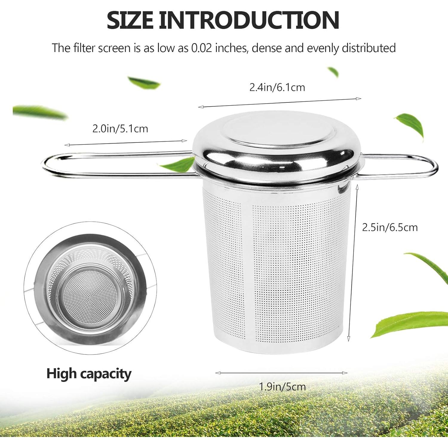 Infusor de Té Plegable Lubsmuns de Acero Inoxidable con Tapa