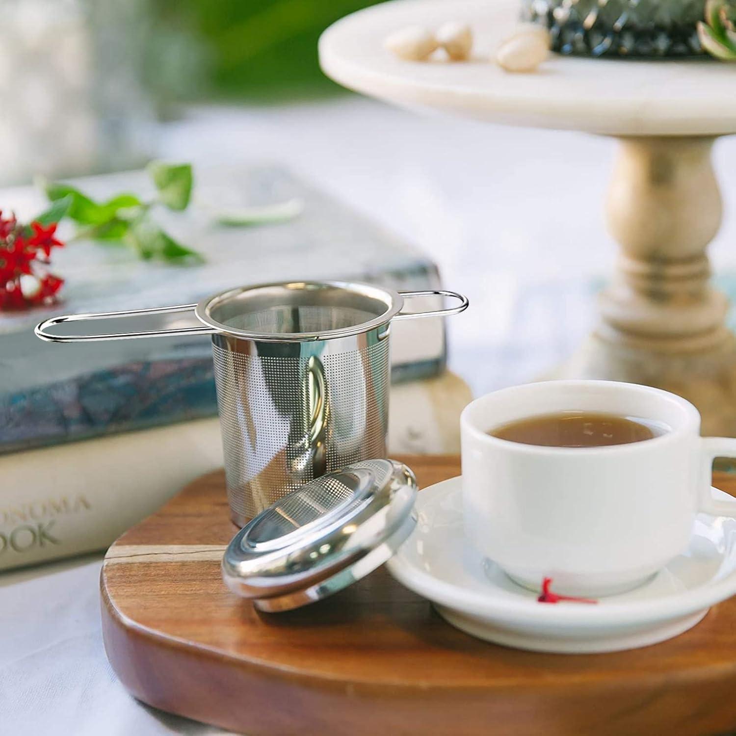 Infusor de Té Plegable Lubsmuns de Acero Inoxidable con Tapa