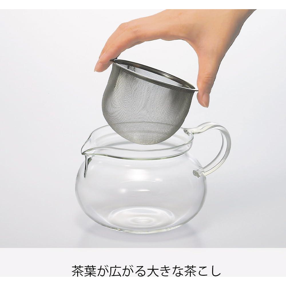 Tetera de vidrio HARIO ChaCha Kyusu Maru 450ml resistente al calor