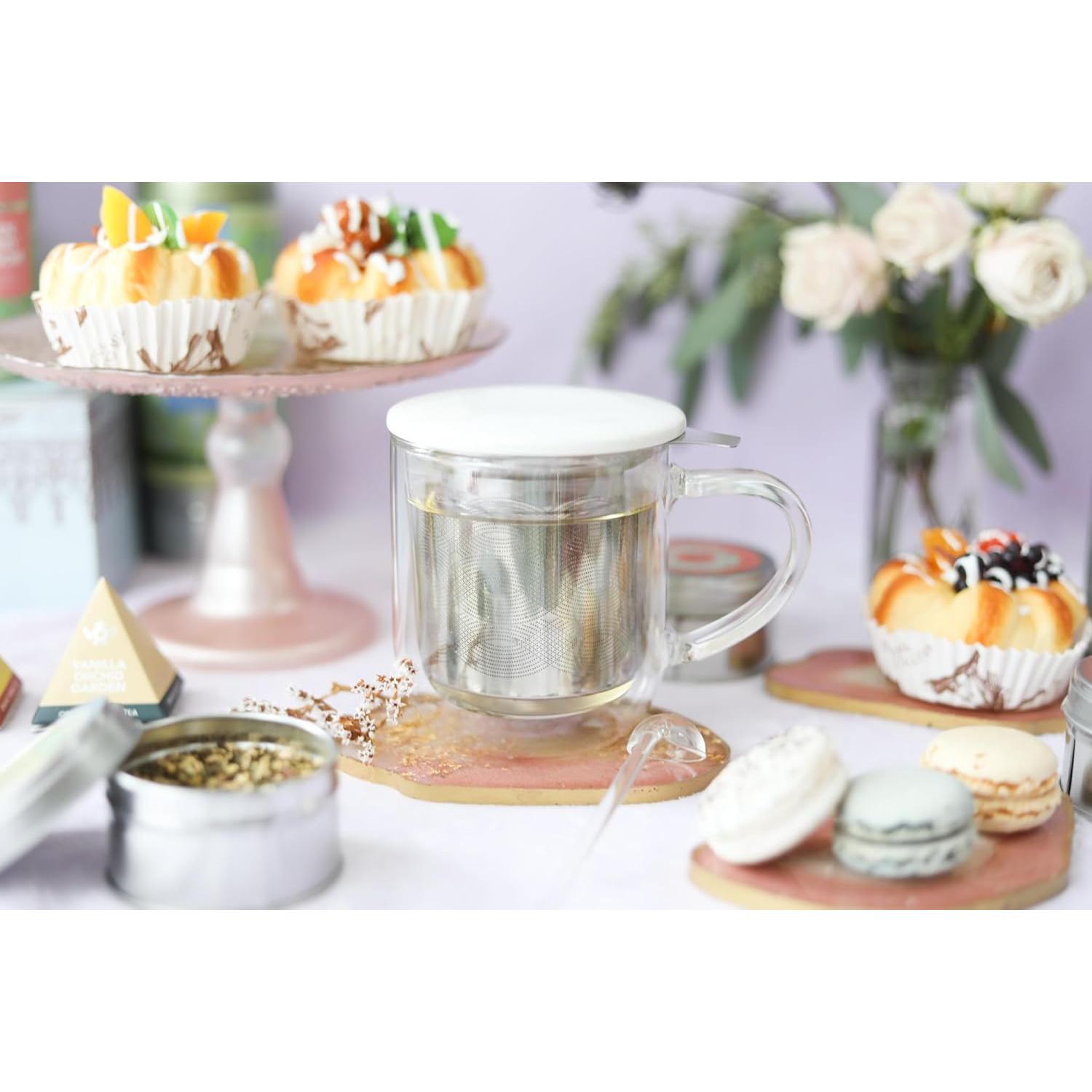 Taza de Infusión Teabloom Radiance 355ml Vidrio Aislado