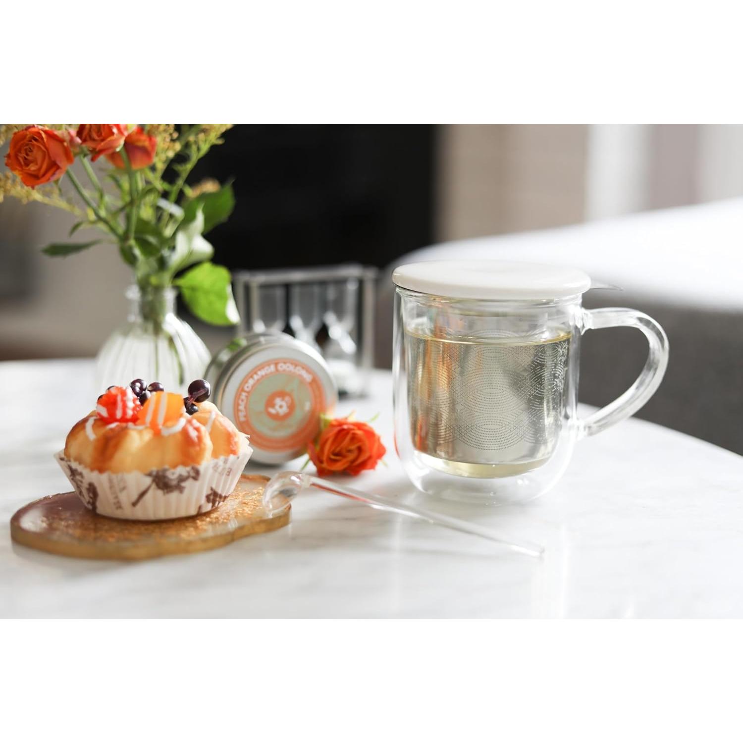 Taza de Infusión Teabloom Radiance 355ml Vidrio Aislado