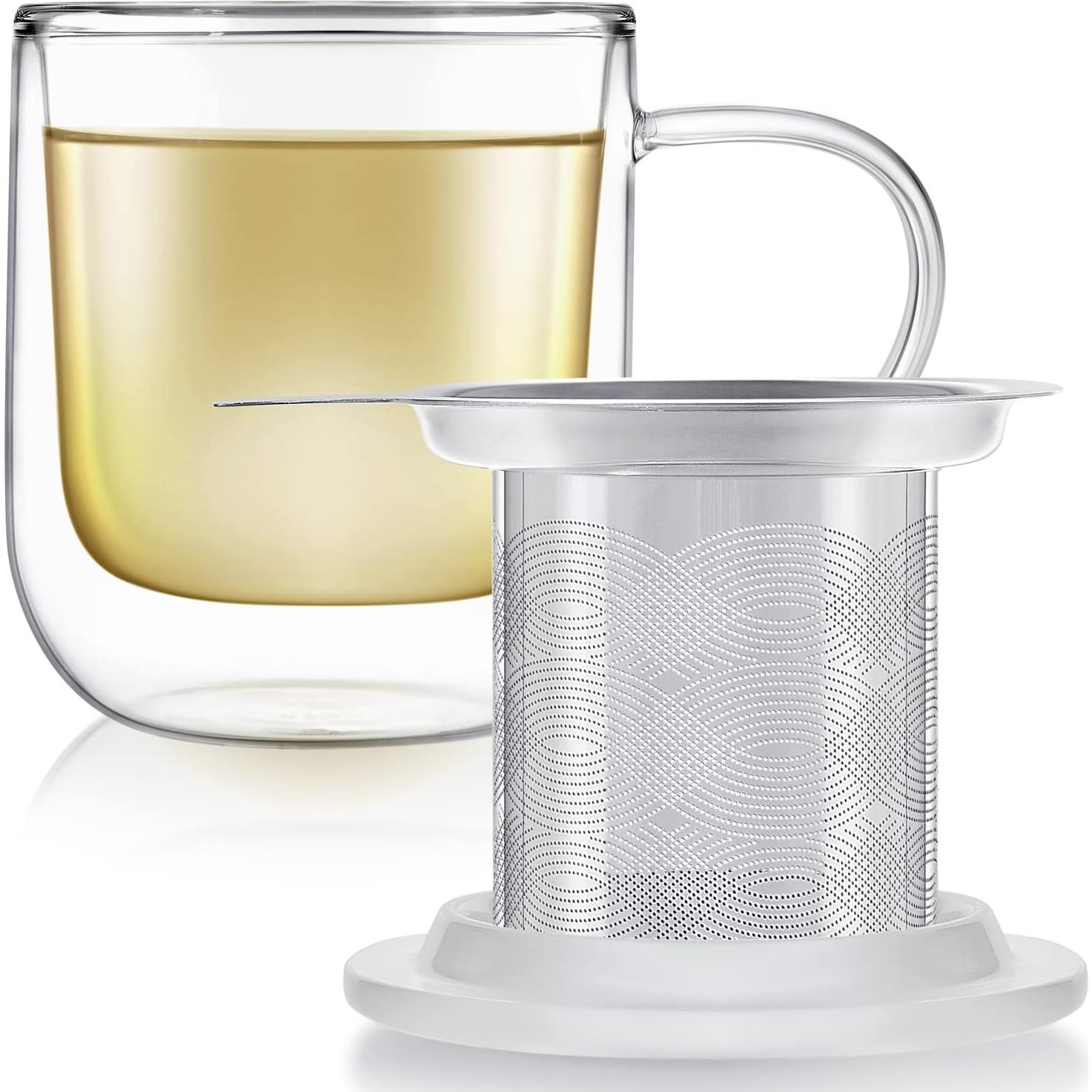 Taza de Infusión Teabloom Radiance 355ml Vidrio Aislado