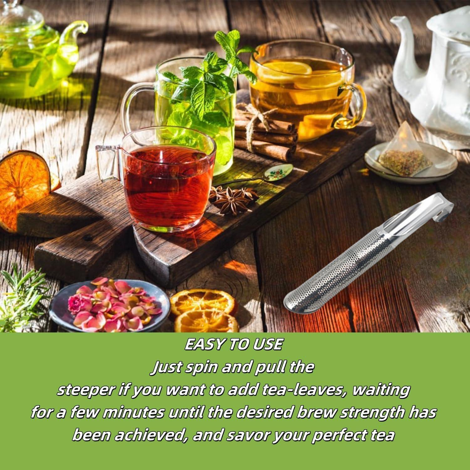 Infusor de Té de Acero Inoxidable Vziokk - 2 Pcs con Cepillo