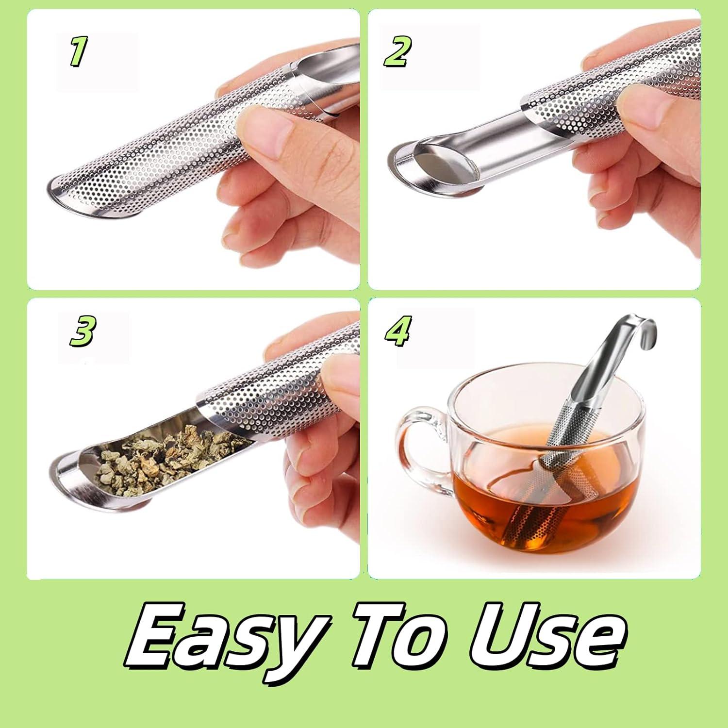 Infusor de Té de Acero Inoxidable Vziokk - 2 Pcs con Cepillo