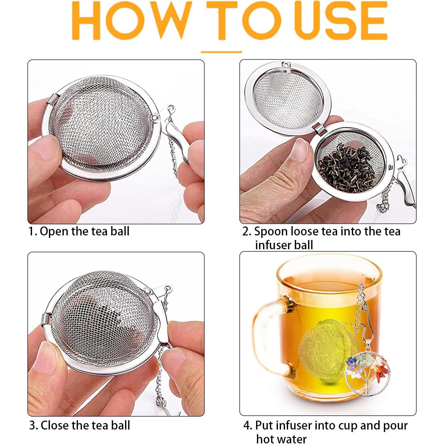 Juego de Infusores de Té de Acero Inoxidable TeaSanavie - 2 Piezas con Colgantes de Media Luna y Árbol de la Vida