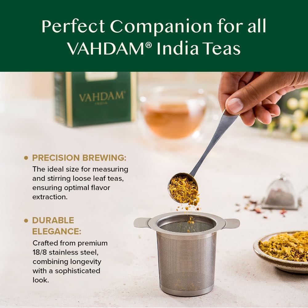 Set de Infusores de Té y Cucharita VAHDAM - Acero Inoxidable