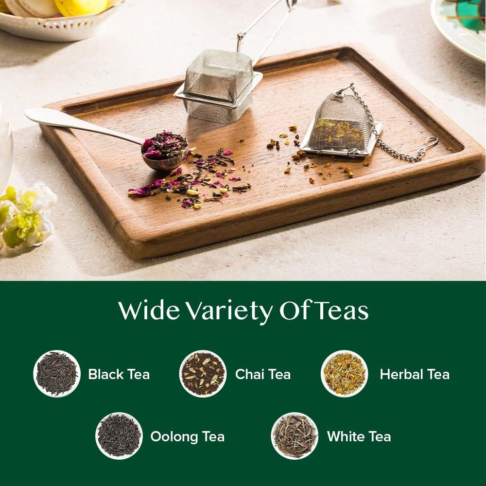 Set de Infusores de Té y Cucharita VAHDAM - Acero Inoxidable