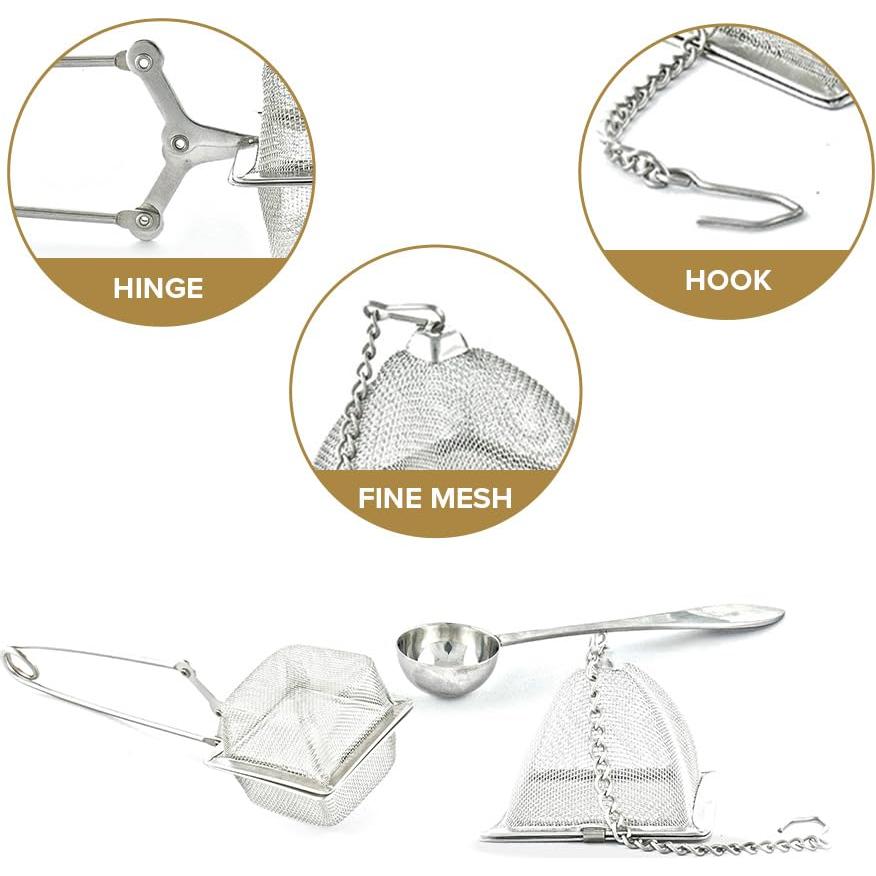 Set de Infusores de Té y Cucharita VAHDAM - Acero Inoxidable