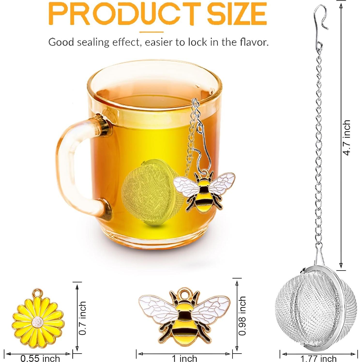 Infusores de Té TeaSanavie Set de 2 Acero Inoxidable Abeja Flor