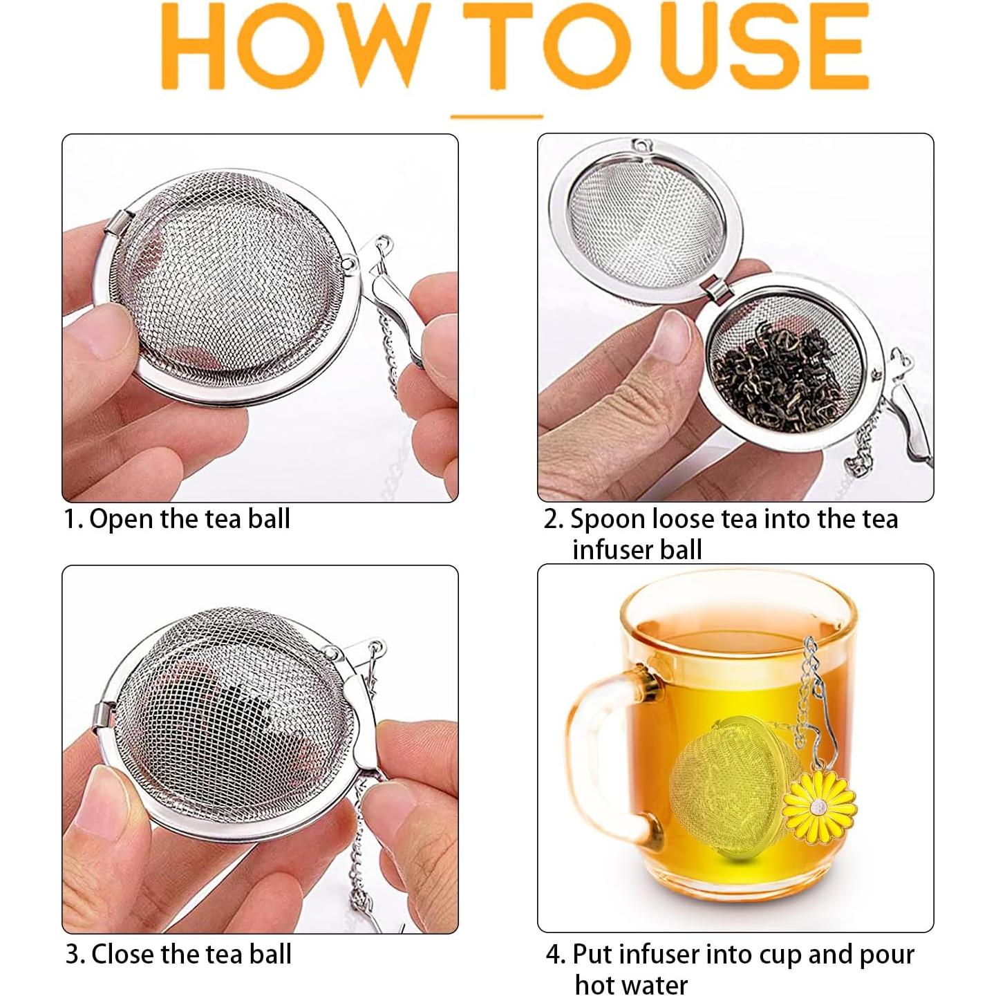 Infusores de Té TeaSanavie Set de 2 Acero Inoxidable Abeja Flor