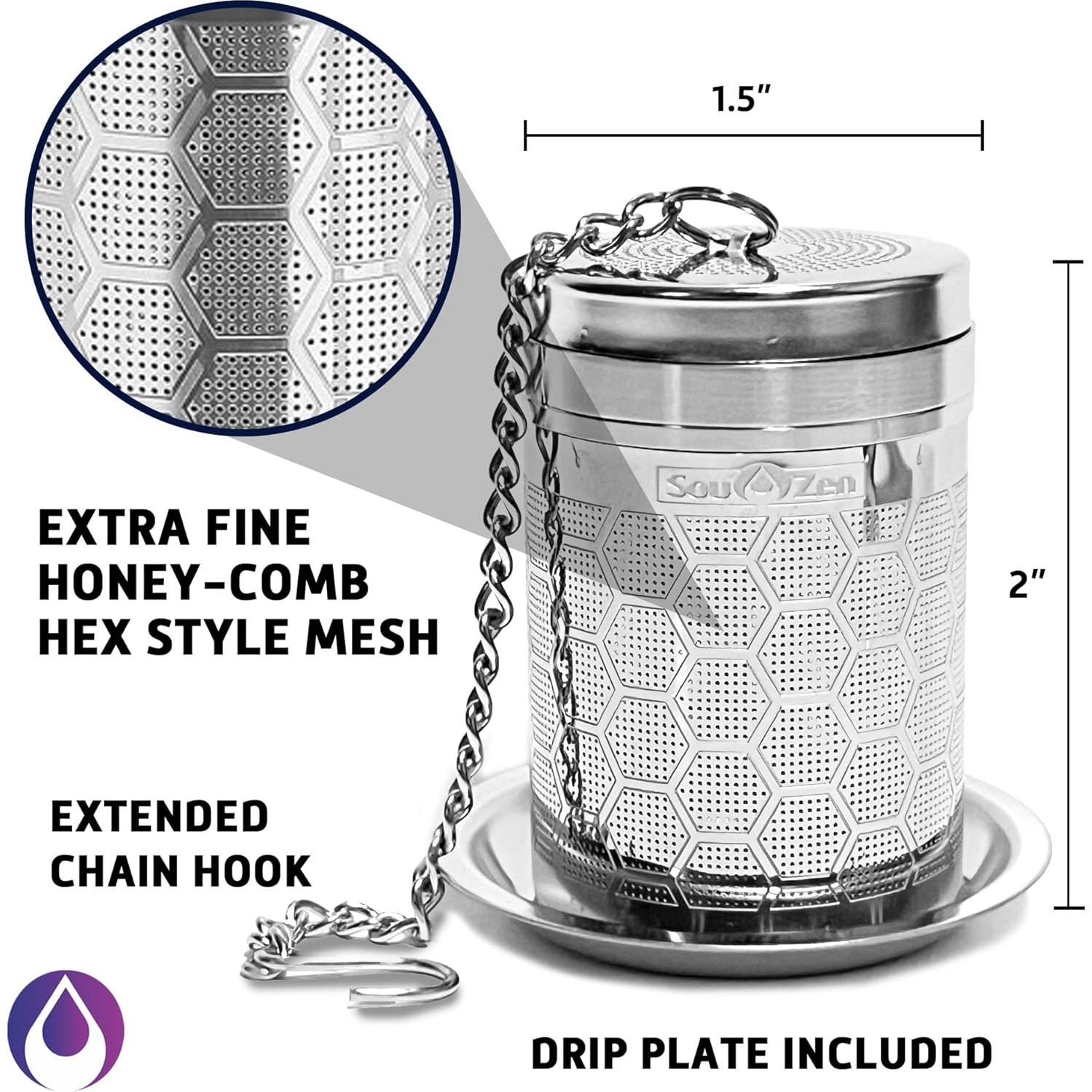 Infusor de Té Sou Zen Acero Inoxidable 304 Paquete de 2