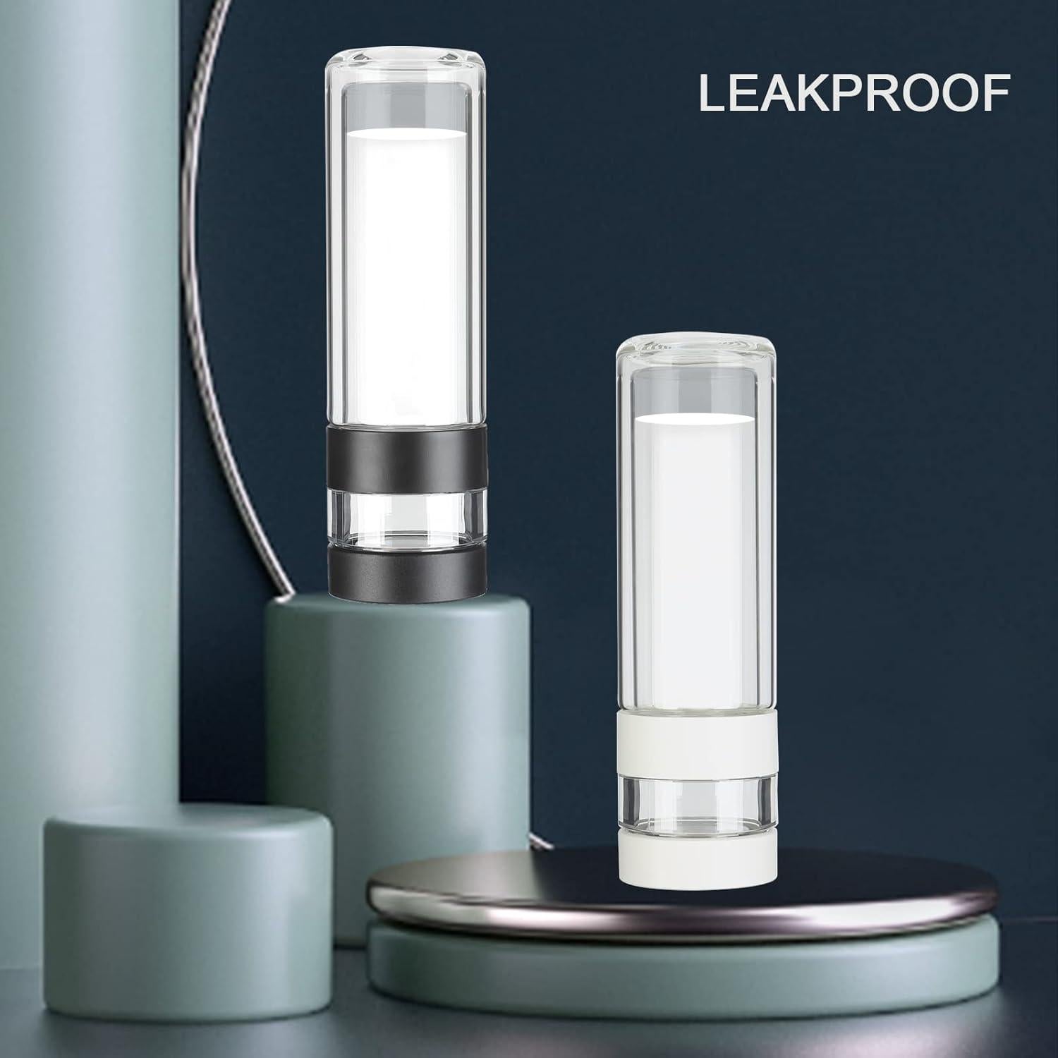 Botella de Té COMI de Doble Pared 400ml Vidrio Borosilicato Negro