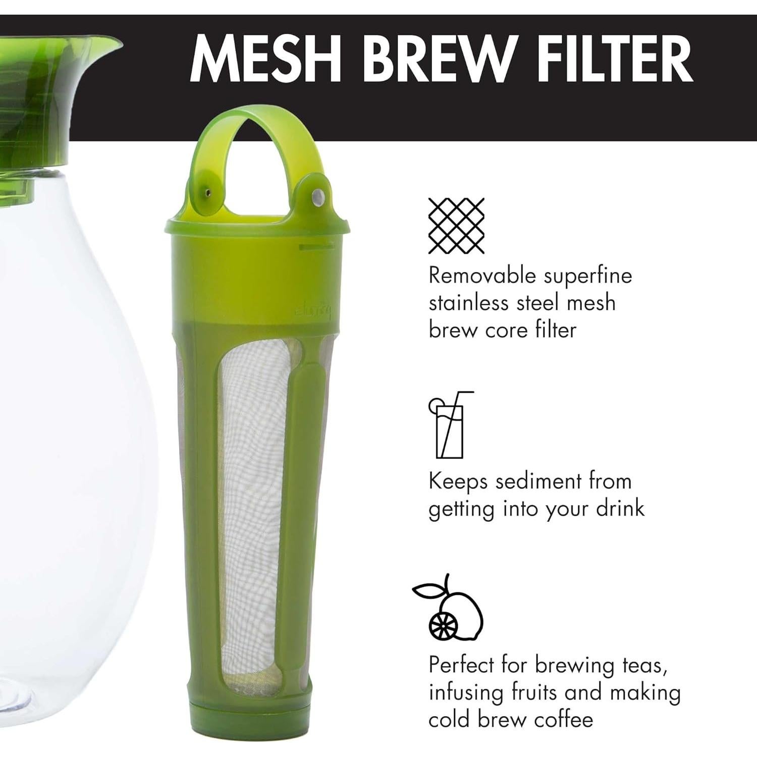 Jarra de Té Helado Primula 3.78L Verde con Filtro Reutilizable