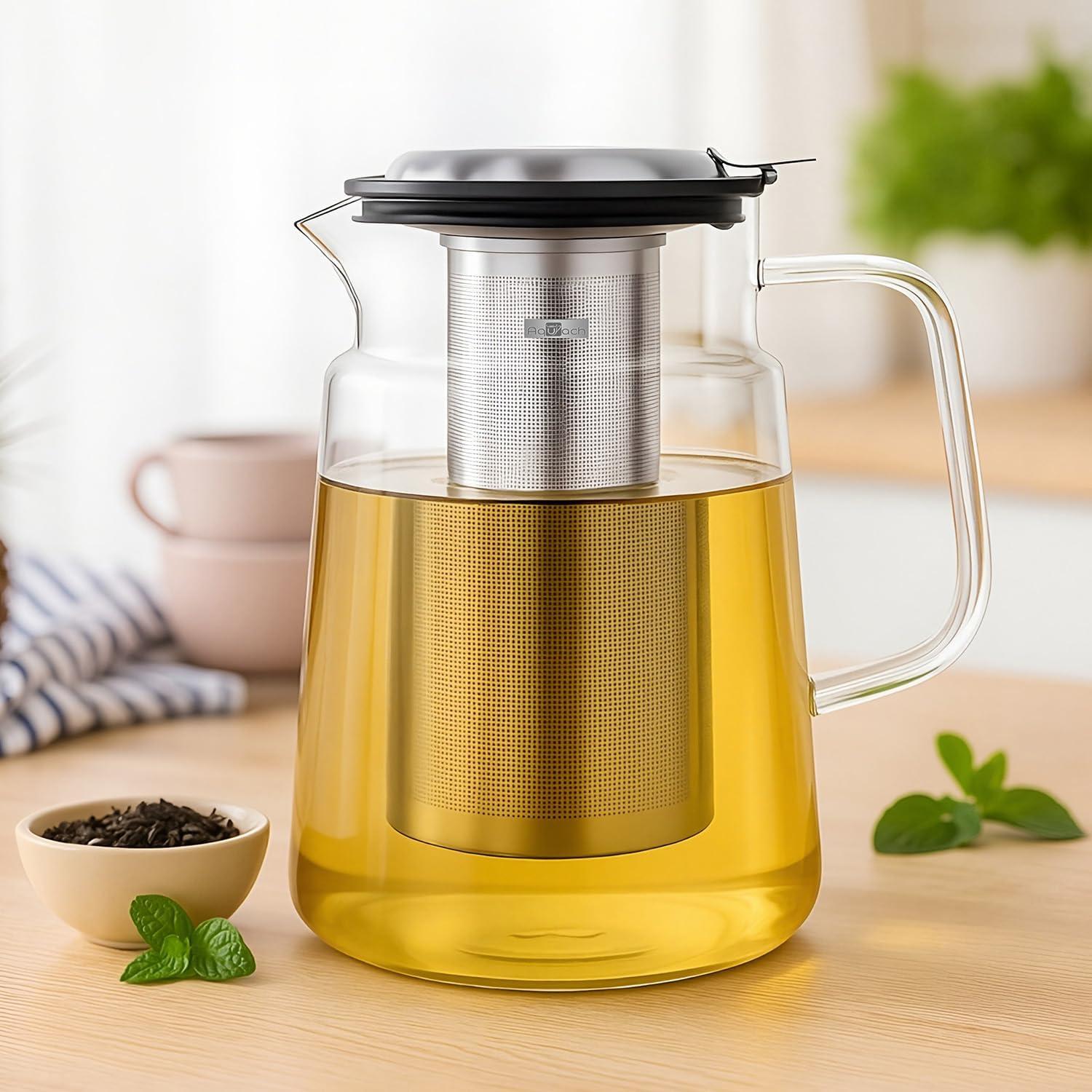 Tetera de Vidrio Aquach 2200ml con Infusor Acero Inoxidable