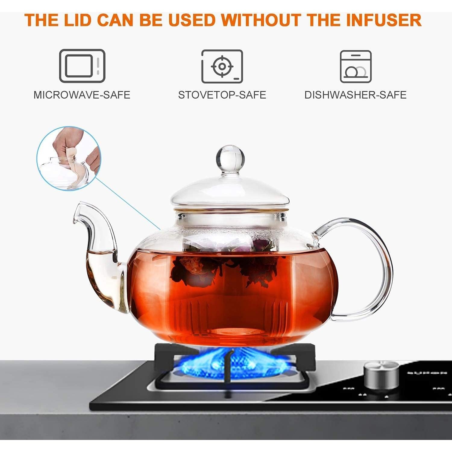 Tetera de vidrio CNGLASS 600 ml con infusor removible