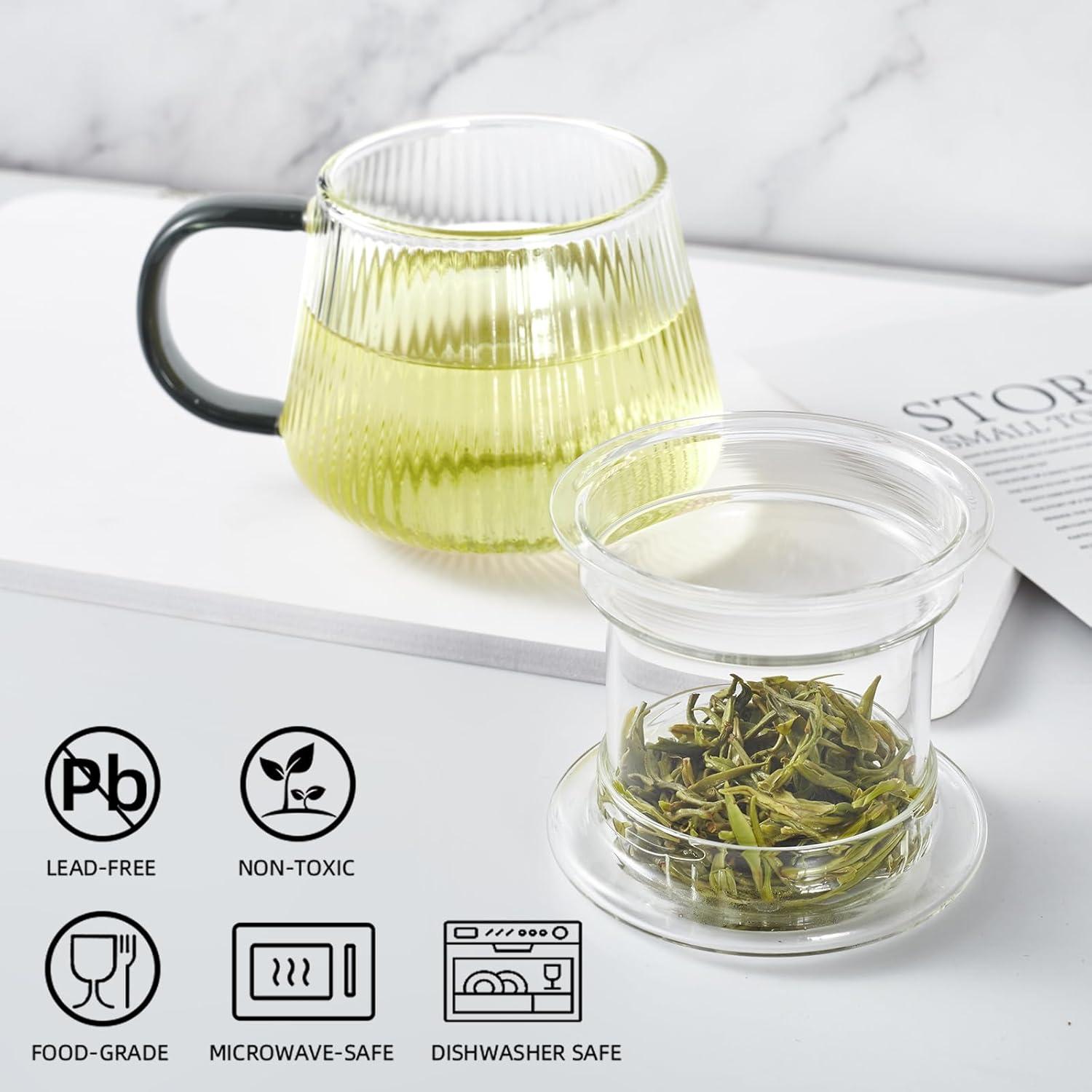 Taza Infusora de Té Lezero de Vidrio Borosilicato 414ml