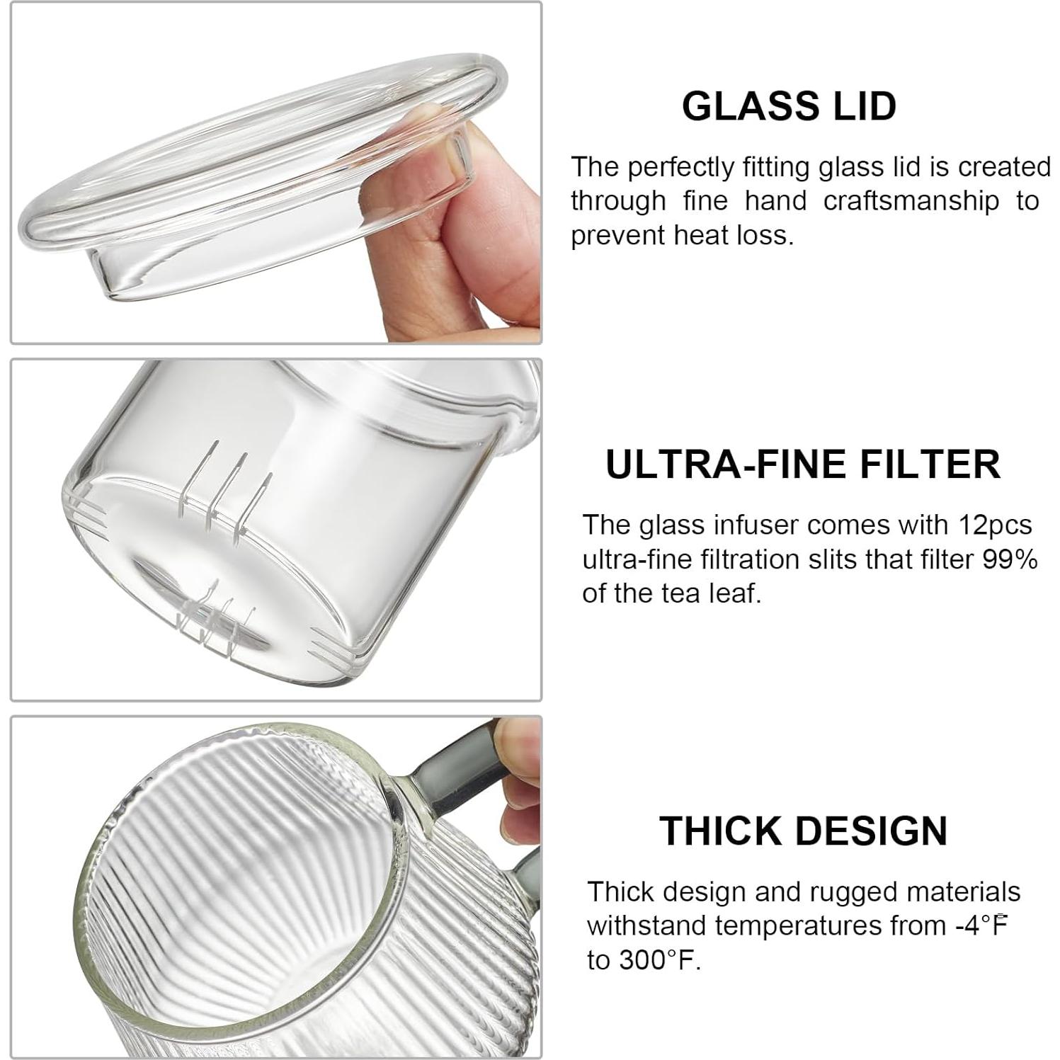 Taza Infusora de Té Lezero de Vidrio Borosilicato 414ml