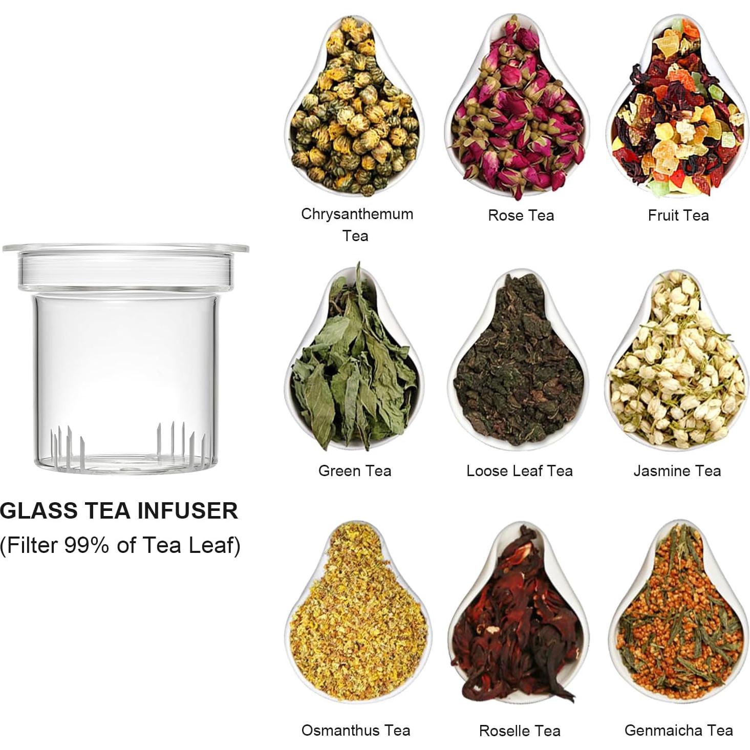 Taza Infusora de Té Lezero de Vidrio Borosilicato 414ml