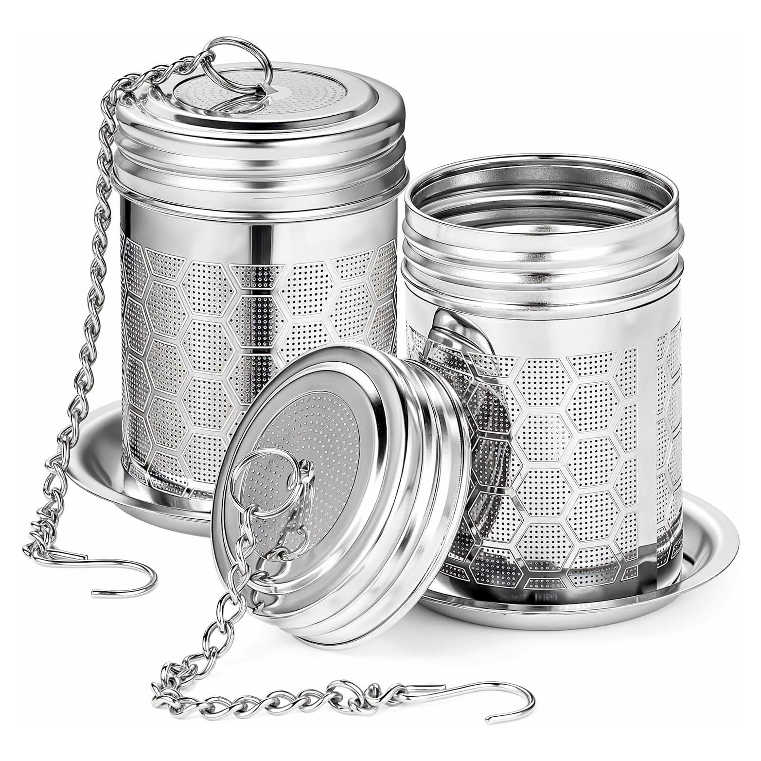 Paquete de 2 coladores de té Prudiut de acero inoxidable 304