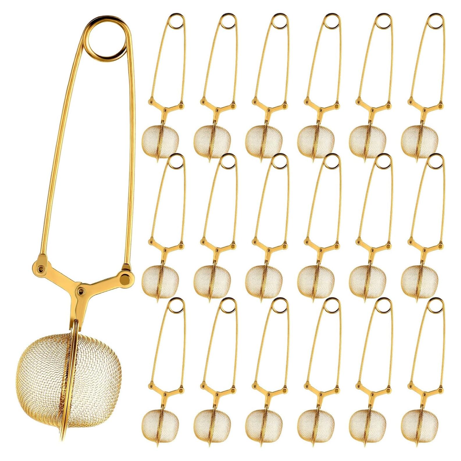 Infusores de Té de Acero Inoxidable Yinder - 20 Pcs Dorado