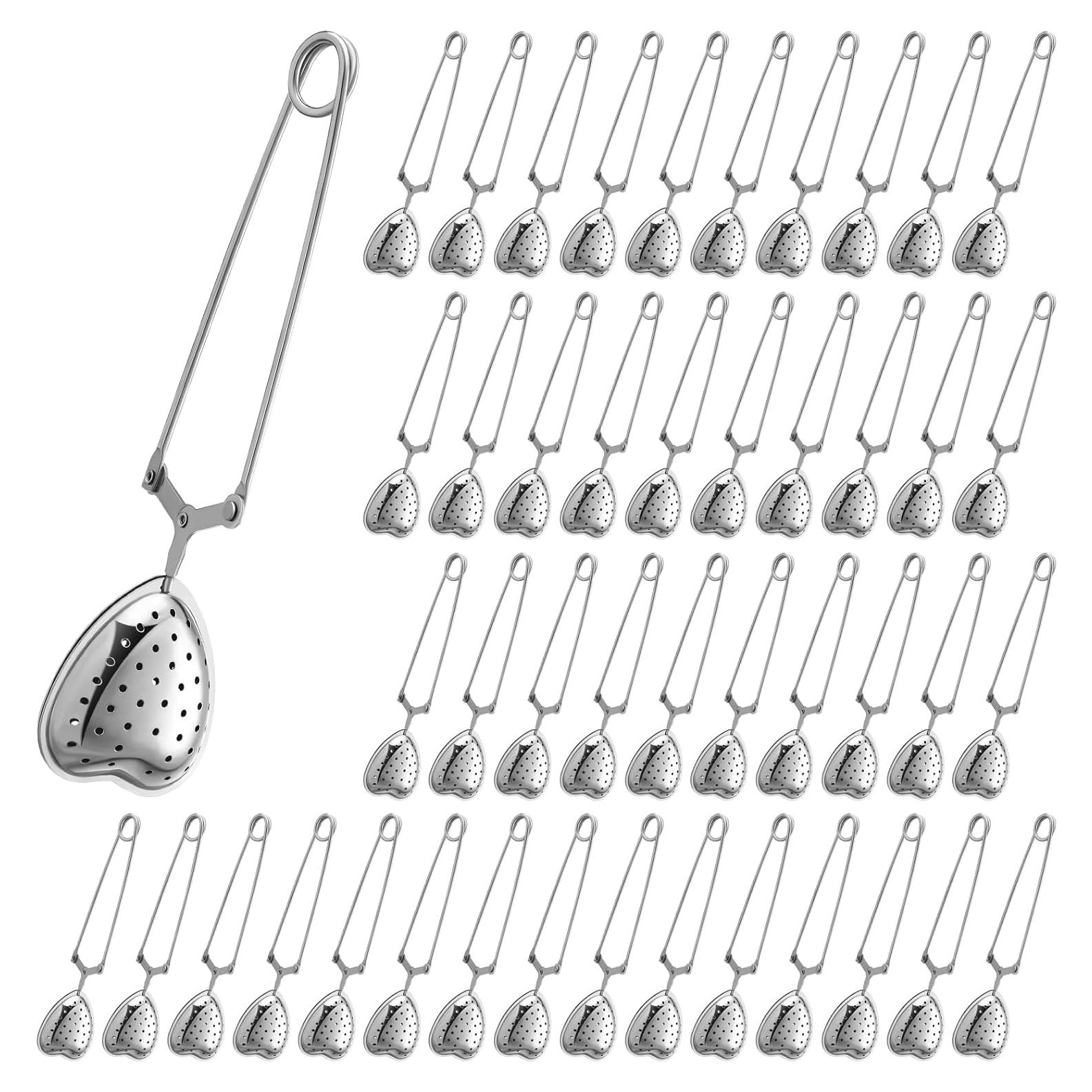 50 Infusores de Té en Forma de Corazón Roshtia - Acero Inoxidable