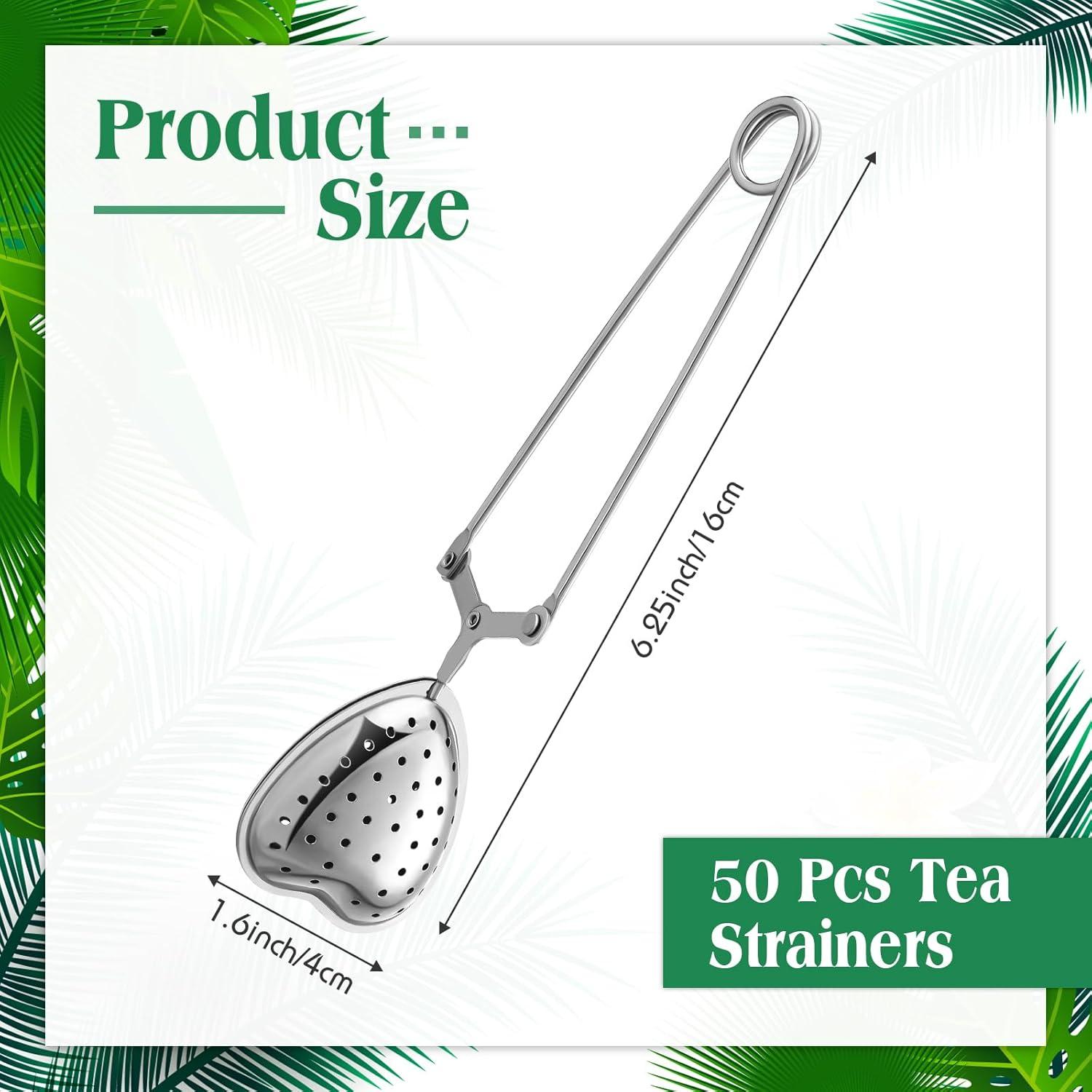 50 Infusores de Té en Forma de Corazón Roshtia - Acero Inoxidable