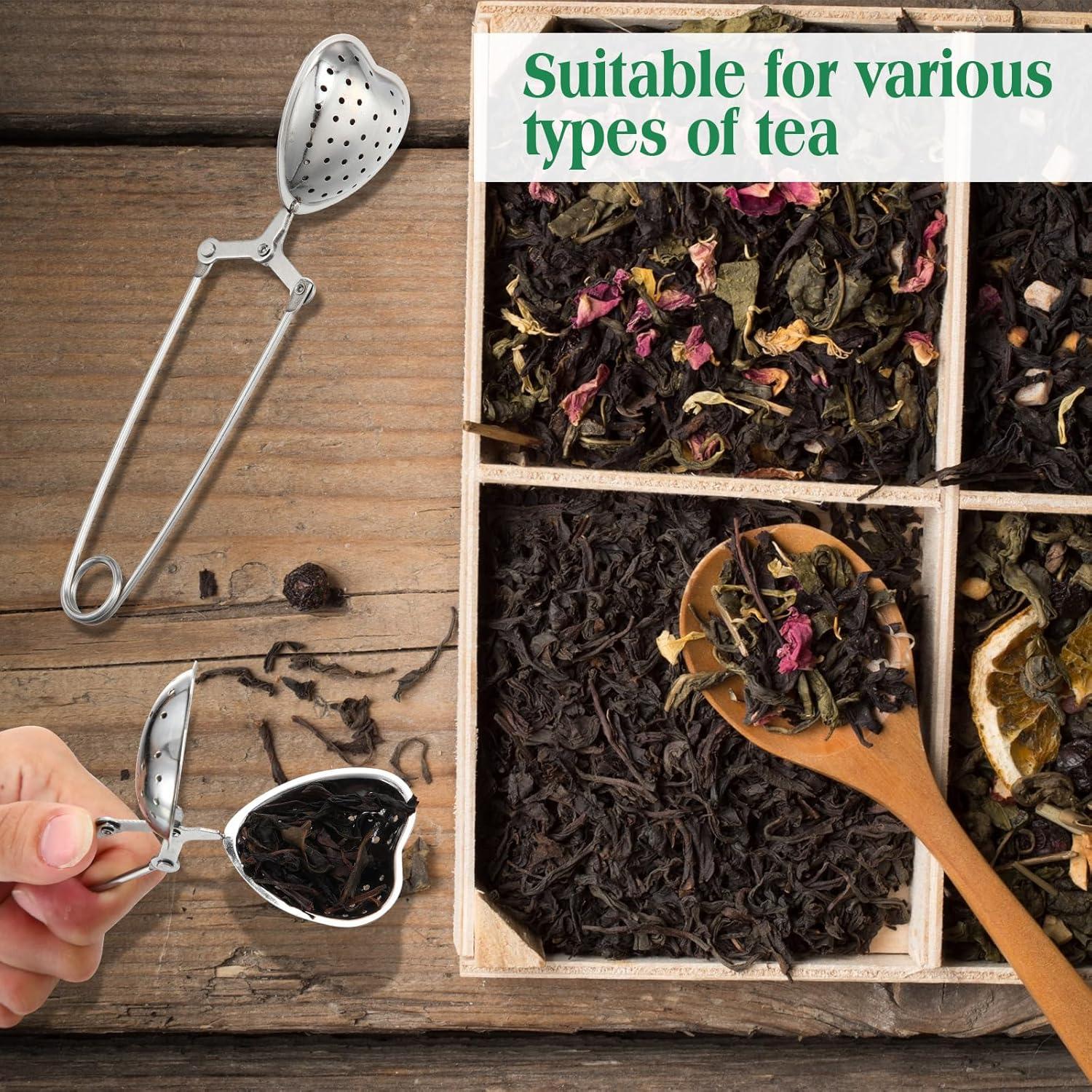 50 Infusores de Té en Forma de Corazón Roshtia - Acero Inoxidable
