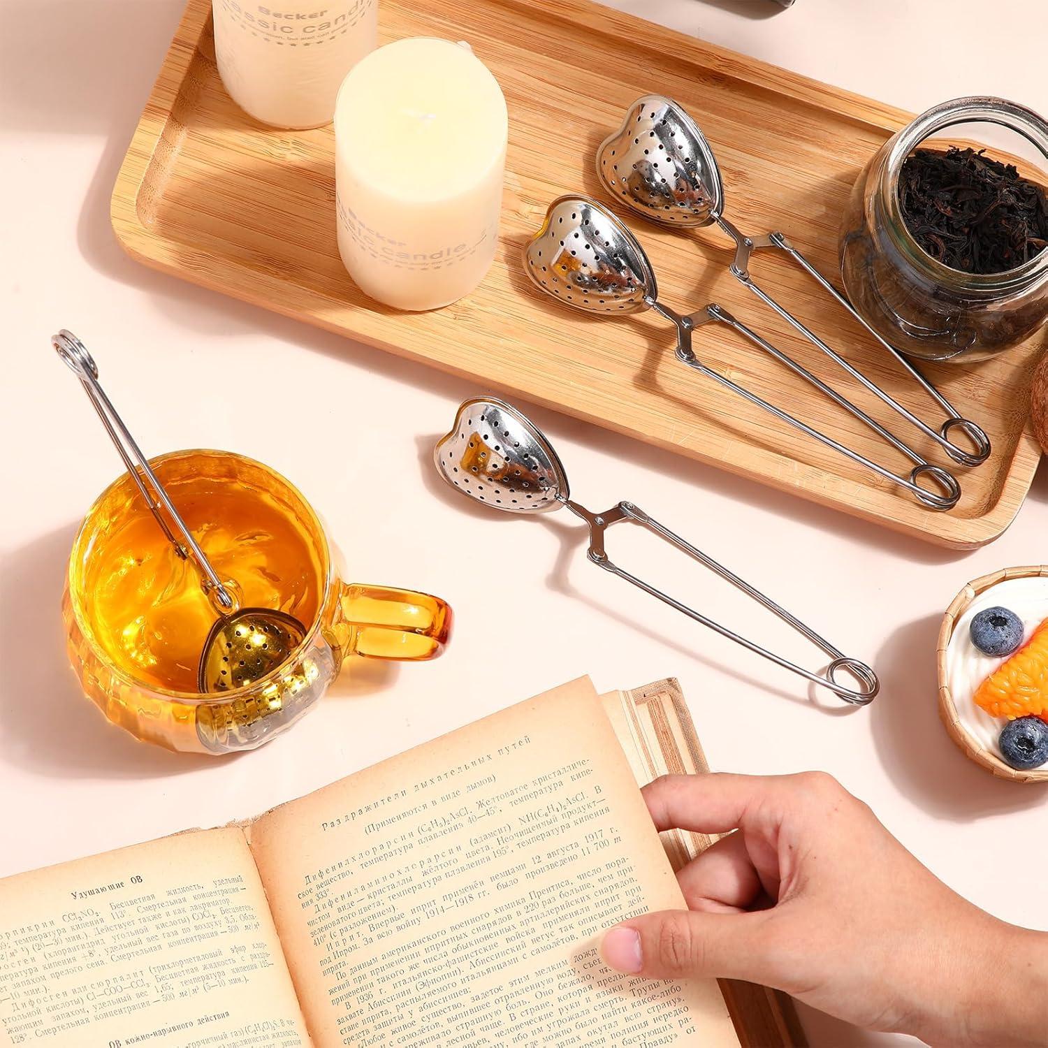 50 Infusores de Té en Forma de Corazón Roshtia - Acero Inoxidable