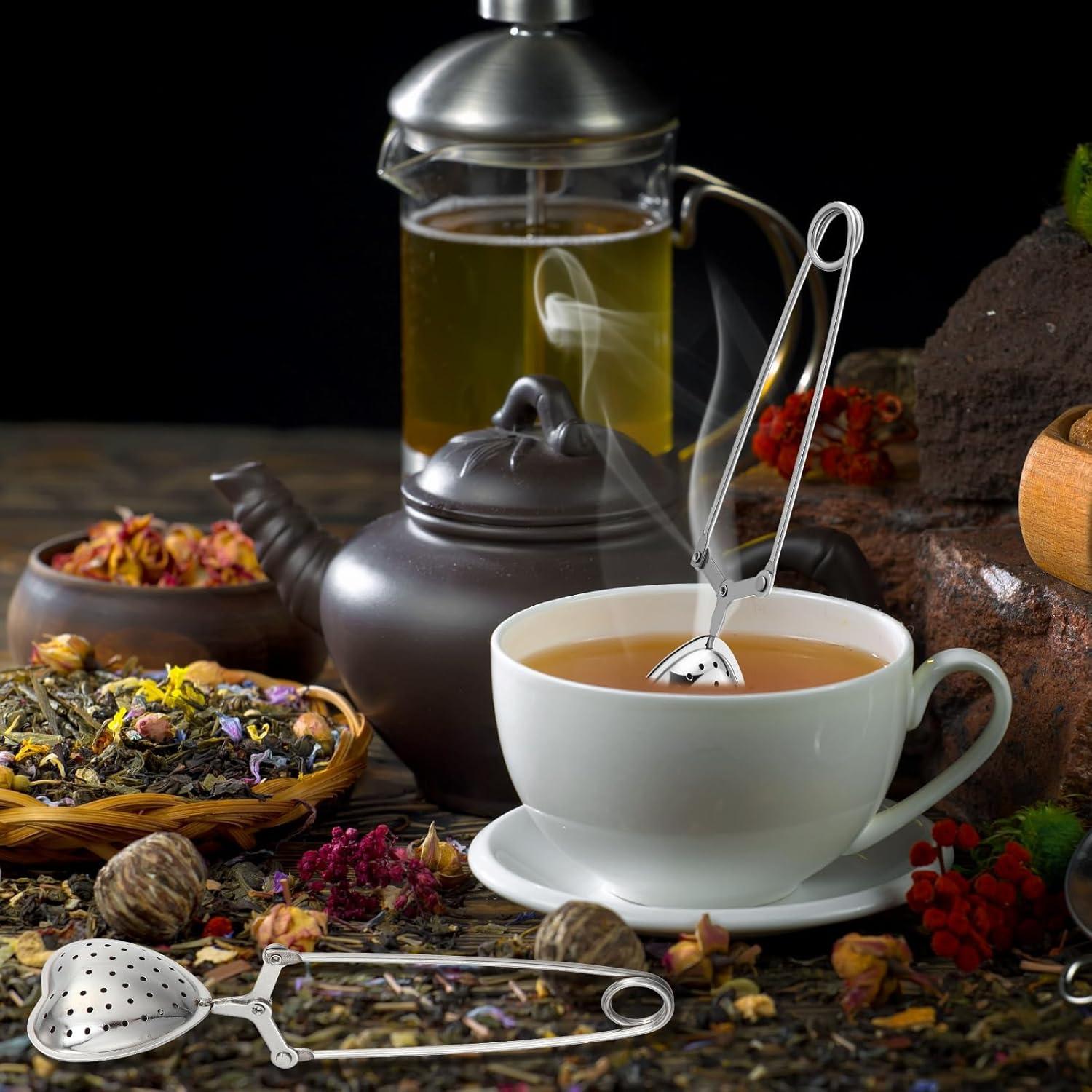 50 Infusores de Té en Forma de Corazón Roshtia - Acero Inoxidable