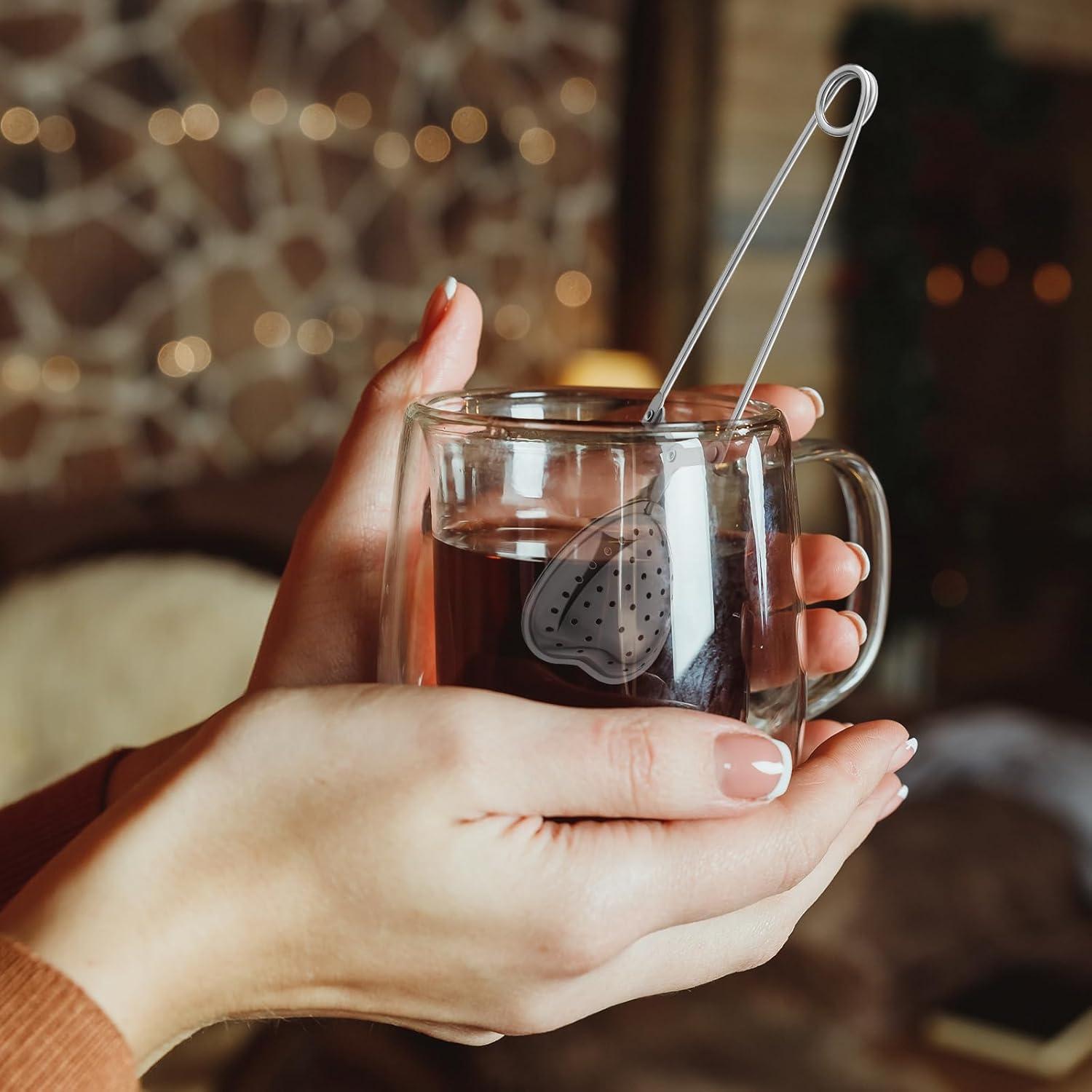 50 Infusores de Té en Forma de Corazón Roshtia - Acero Inoxidable