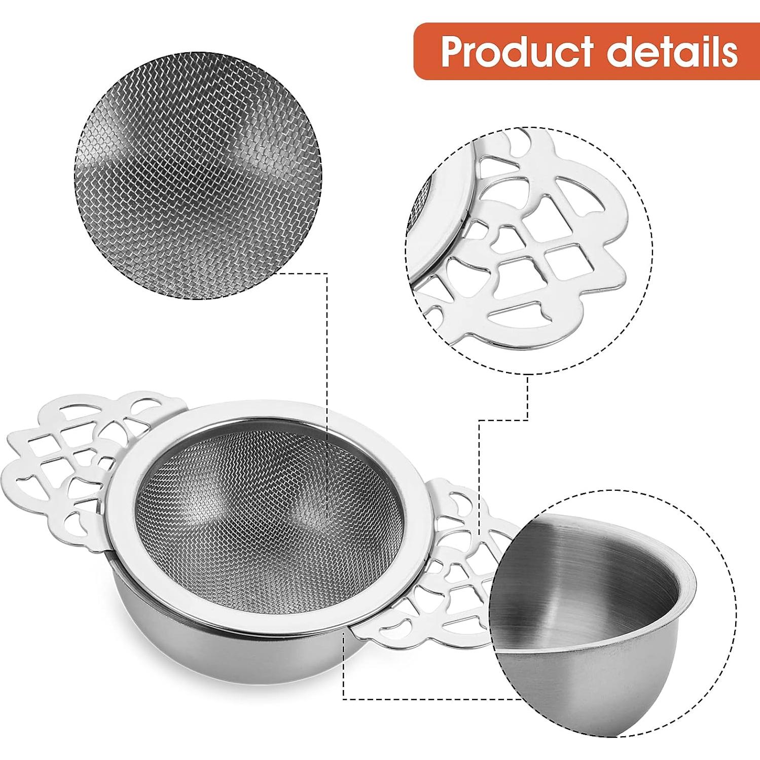 Coladores de té de acero inoxidable Abeillo - 2 unidades 6.6 cm