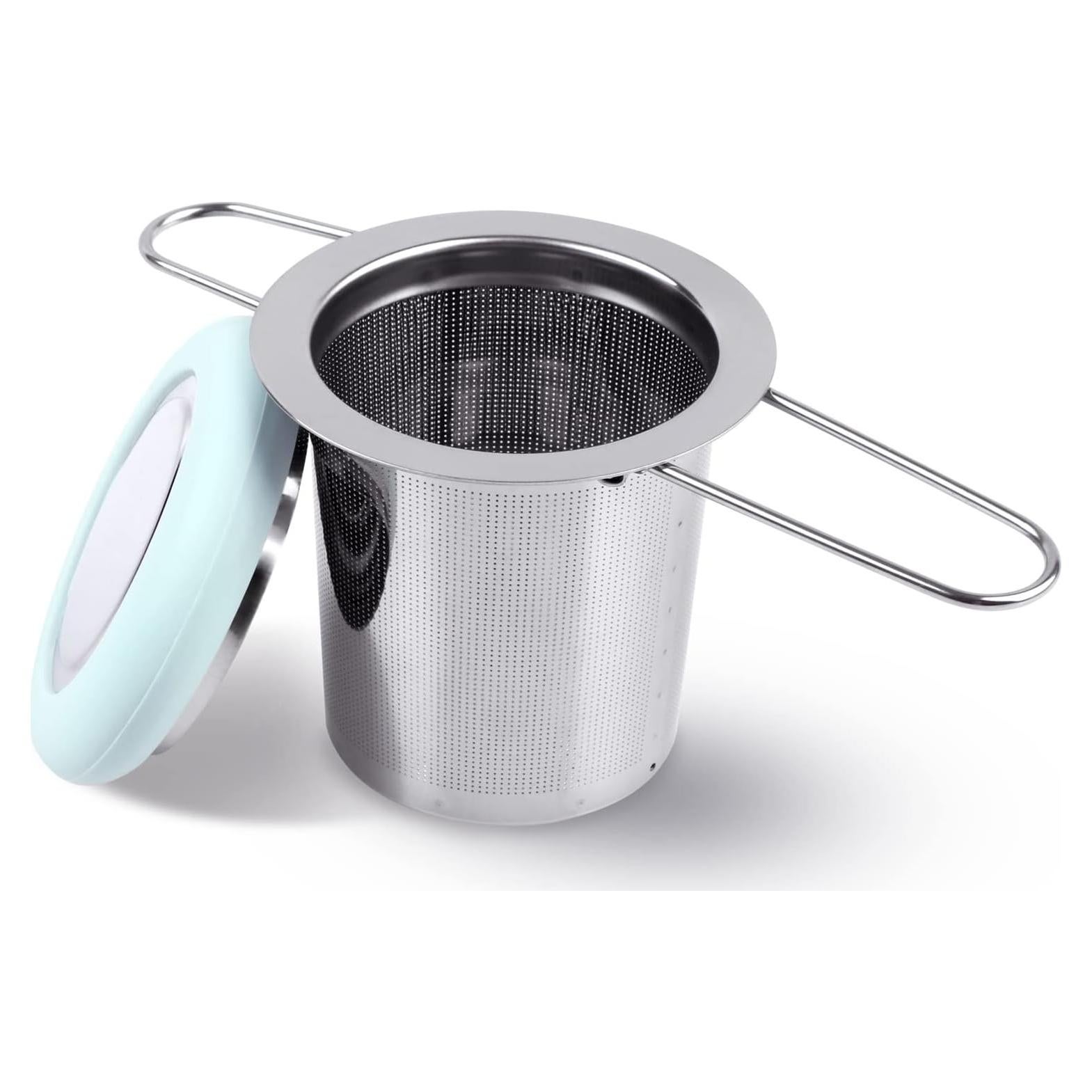 Infusor de Té Fenshine Acero Inoxidable Plegable 7cm Azul Claro