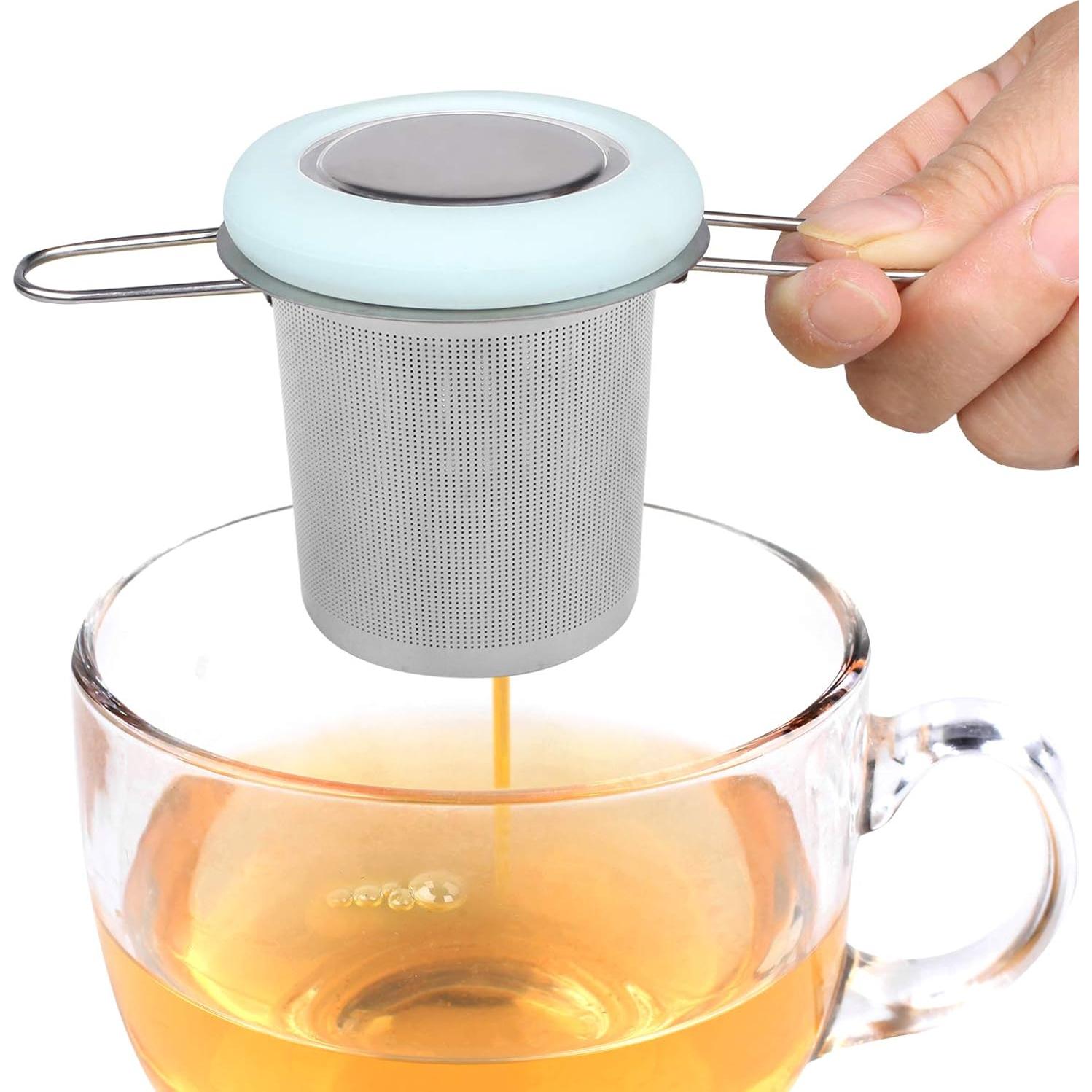 Infusor de Té Fenshine Acero Inoxidable Plegable 7cm Azul Claro