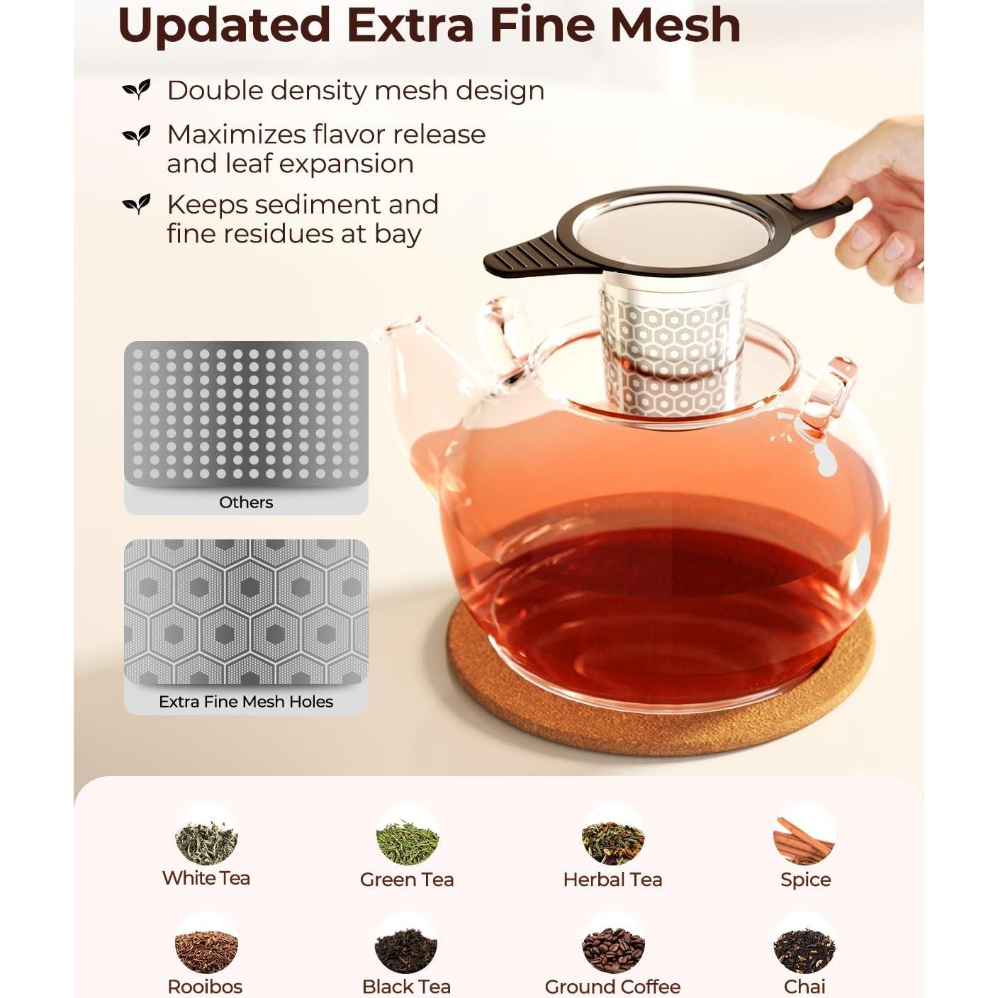 Coladores de Té Reinmoson 2 Pack Acero Inoxidable 304 Malla Fina