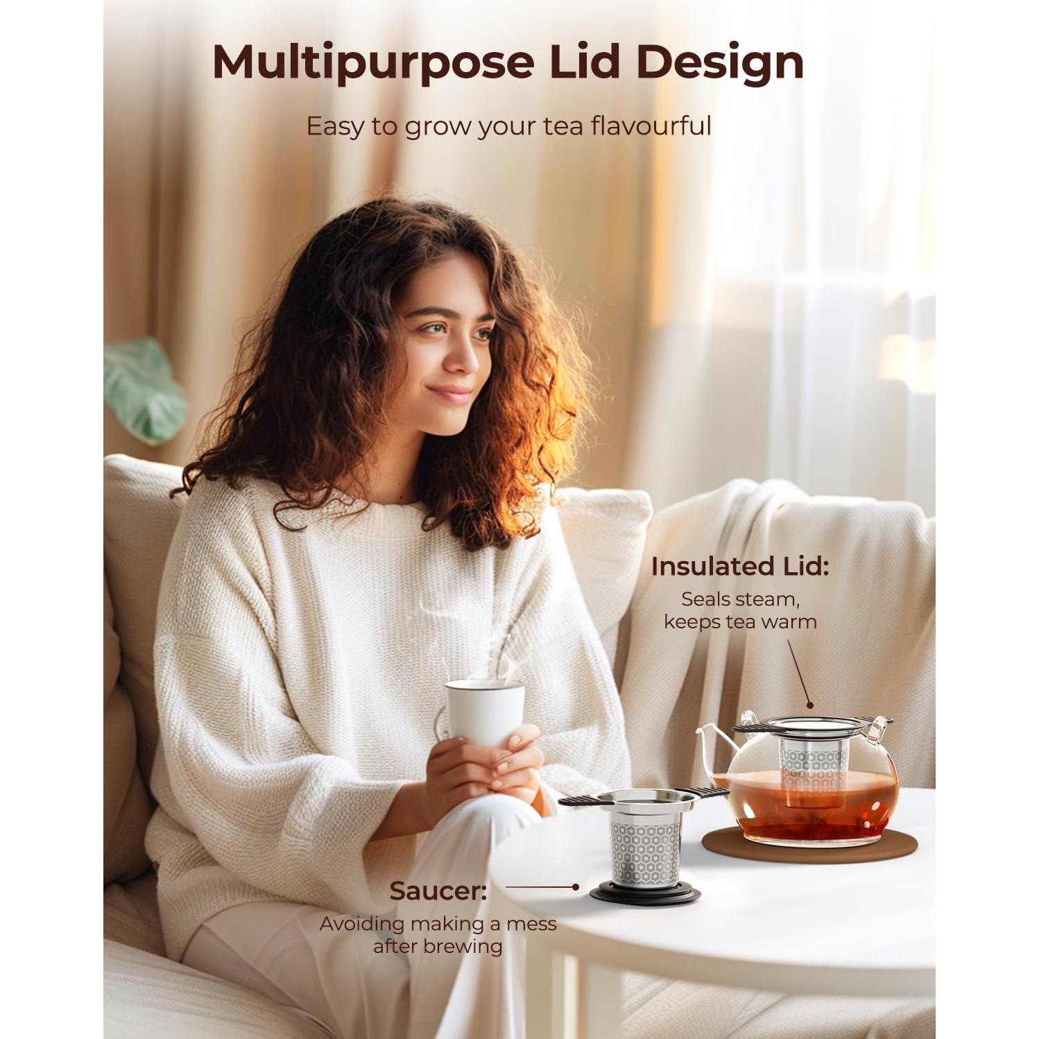 Coladores de Té Reinmoson 2 Pack Acero Inoxidable 304 Malla Fina