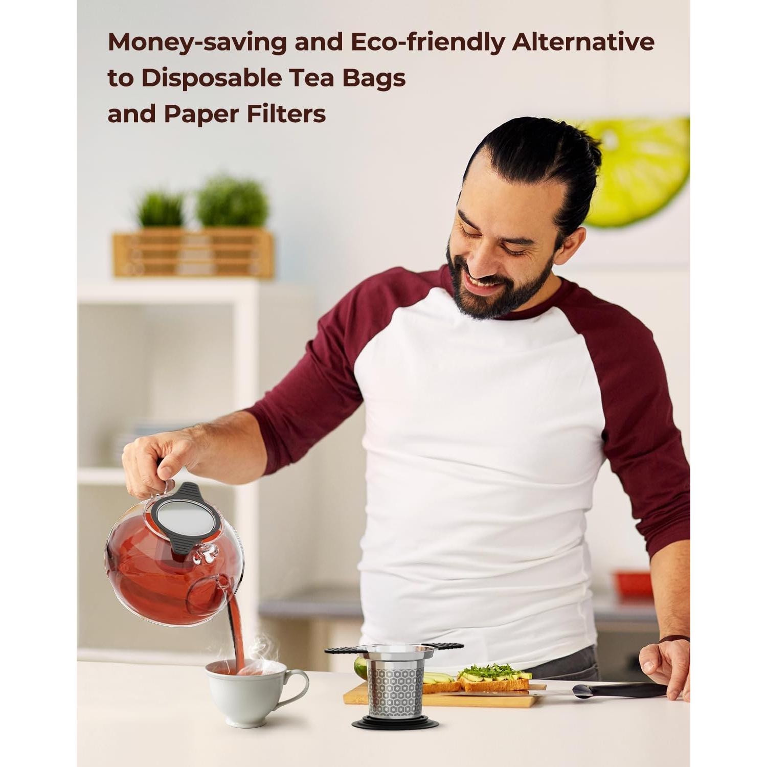 Coladores de Té Reinmoson 2 Pack Acero Inoxidable 304 Malla Fina