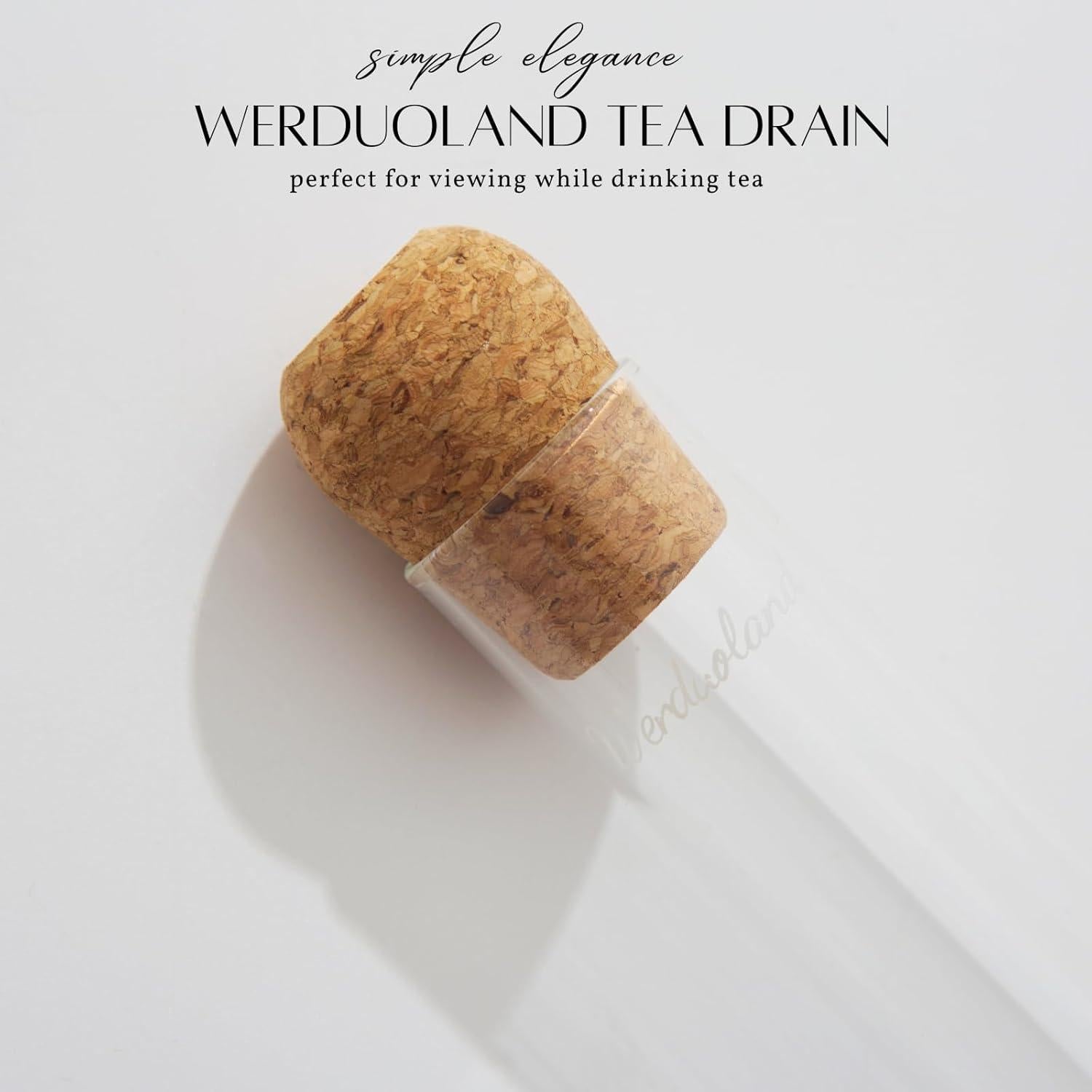 Infusores de Té de Vidrio 2 Pcs Werduoland con Tapa y Cuchara