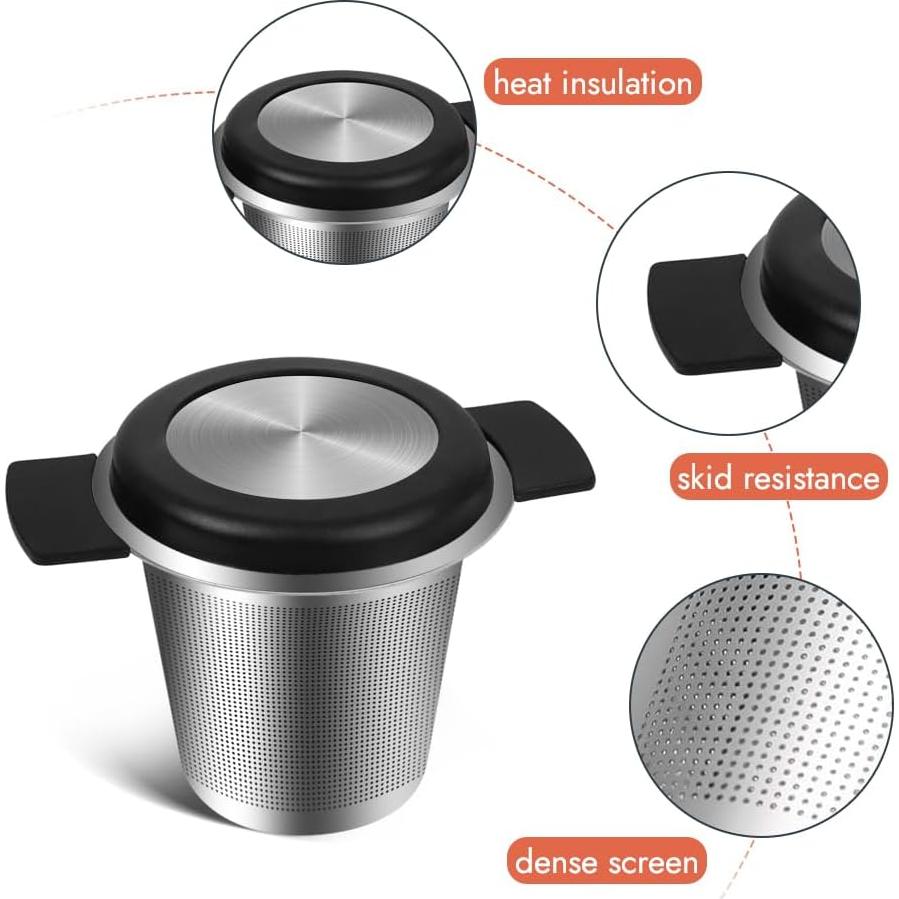 Infusor de Té GINOYA 2 Piezas Acero Inoxidable y Silicona