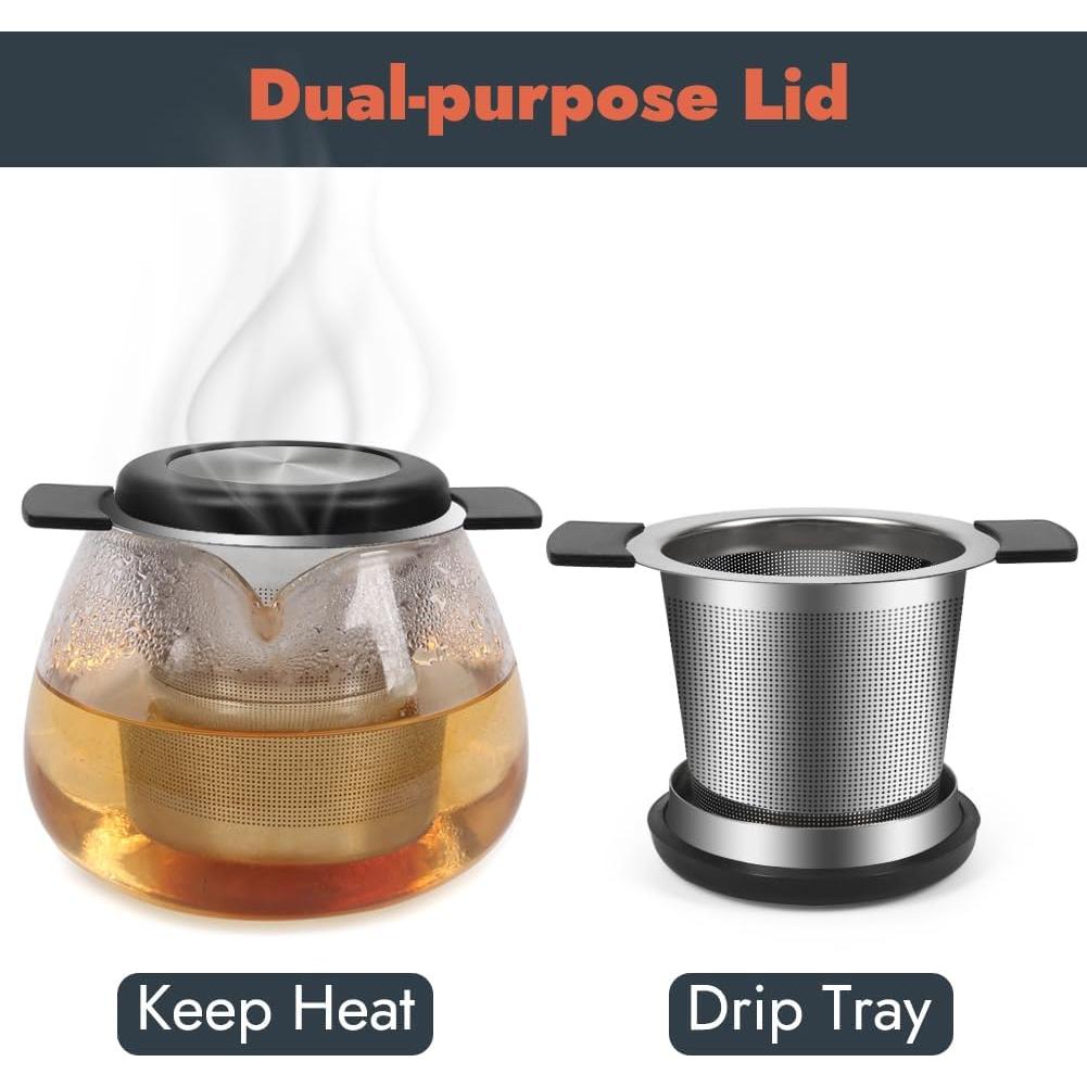 Infusor de Té GINOYA 2 Piezas Acero Inoxidable y Silicona