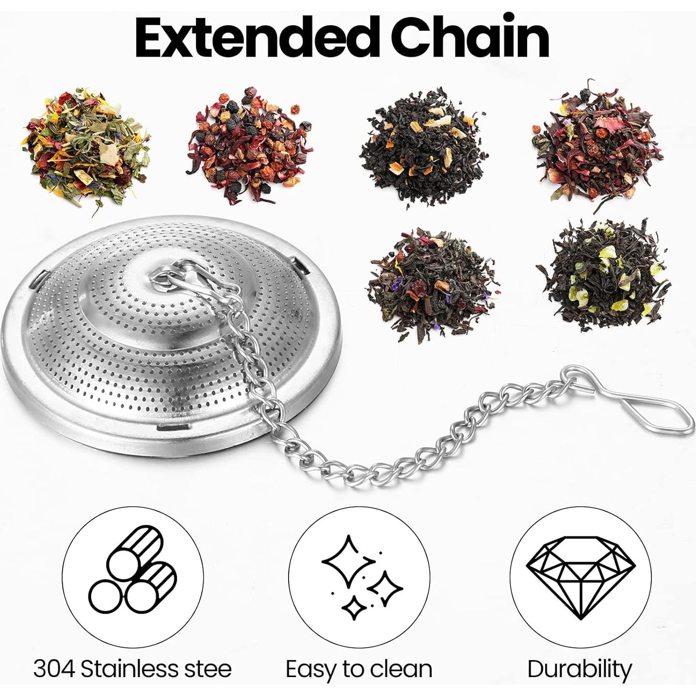 Infusor de Té Zopeal 9 Pcs Acero Inoxidable con Cadena