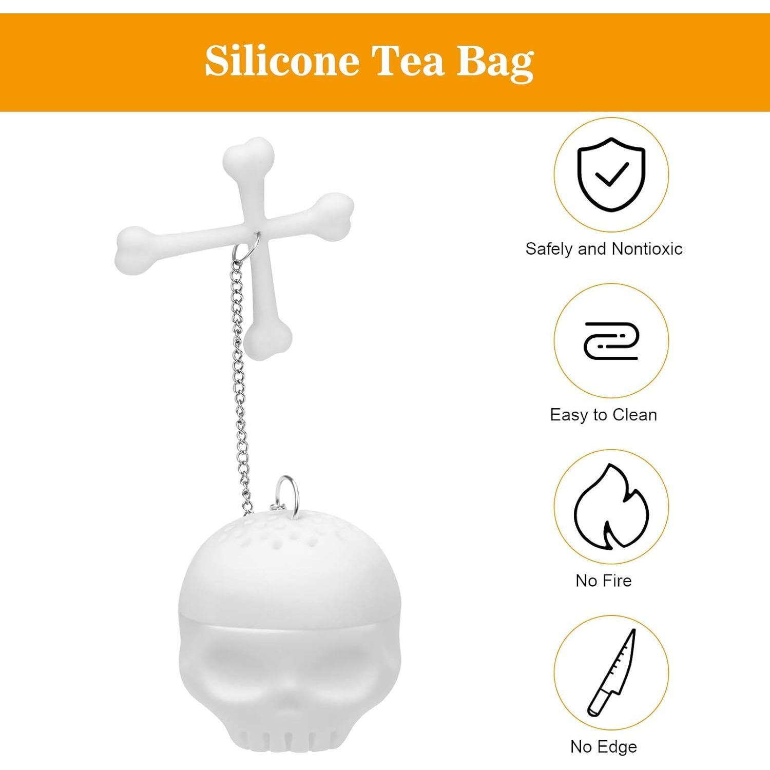 Infusor de Té Coolrunner Calavera Silicona 2 Pcs 4.6cm