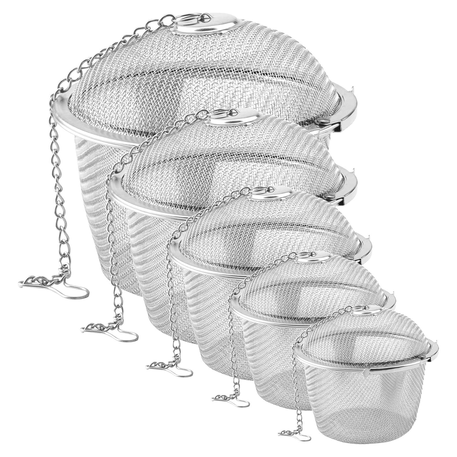Set de 5 Infusores de Té ZOENHOU Acero Inoxidable 4.6-10.9 cm