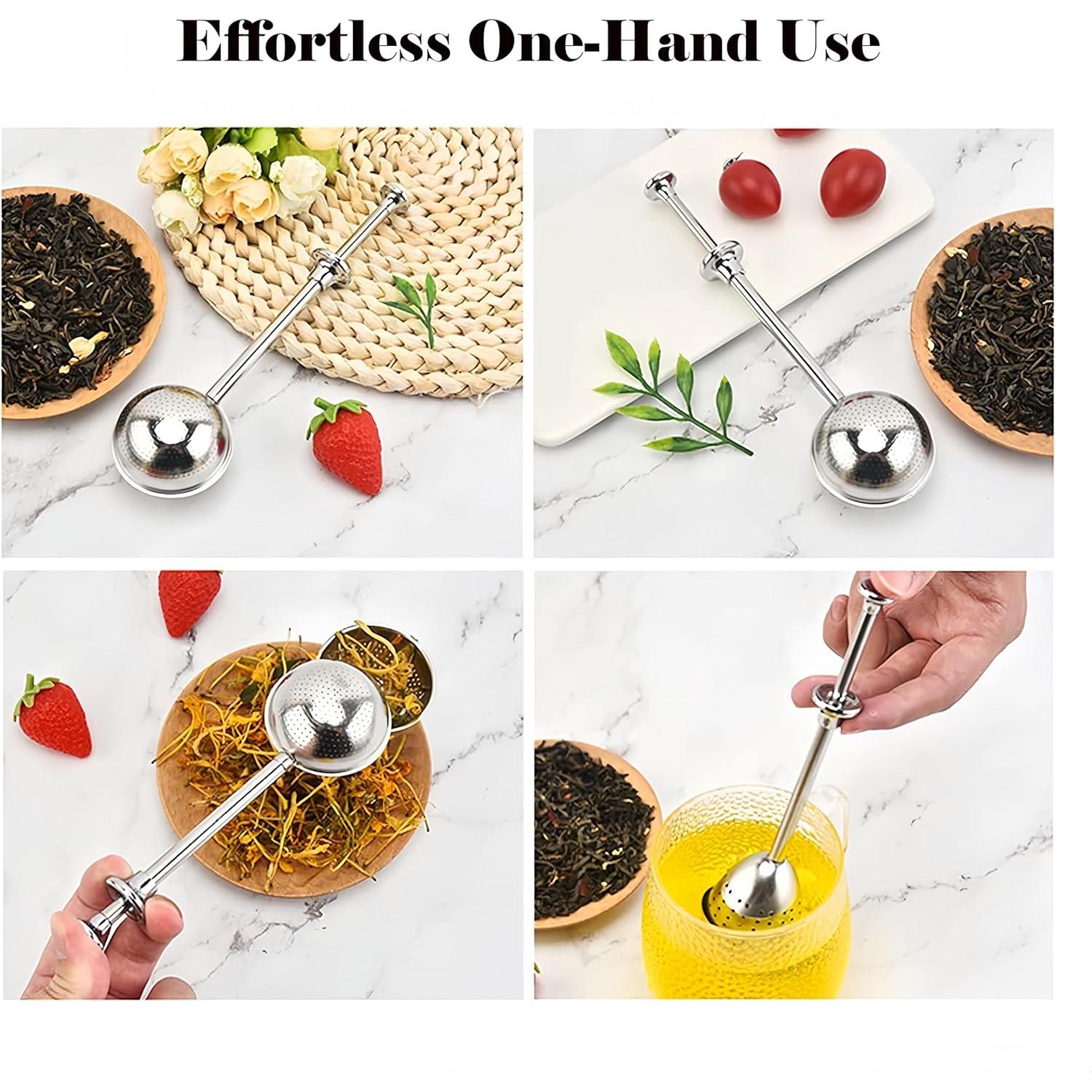 Juego de 3 Infusores de Té Acero Inoxidable SURVART 18x5 cm