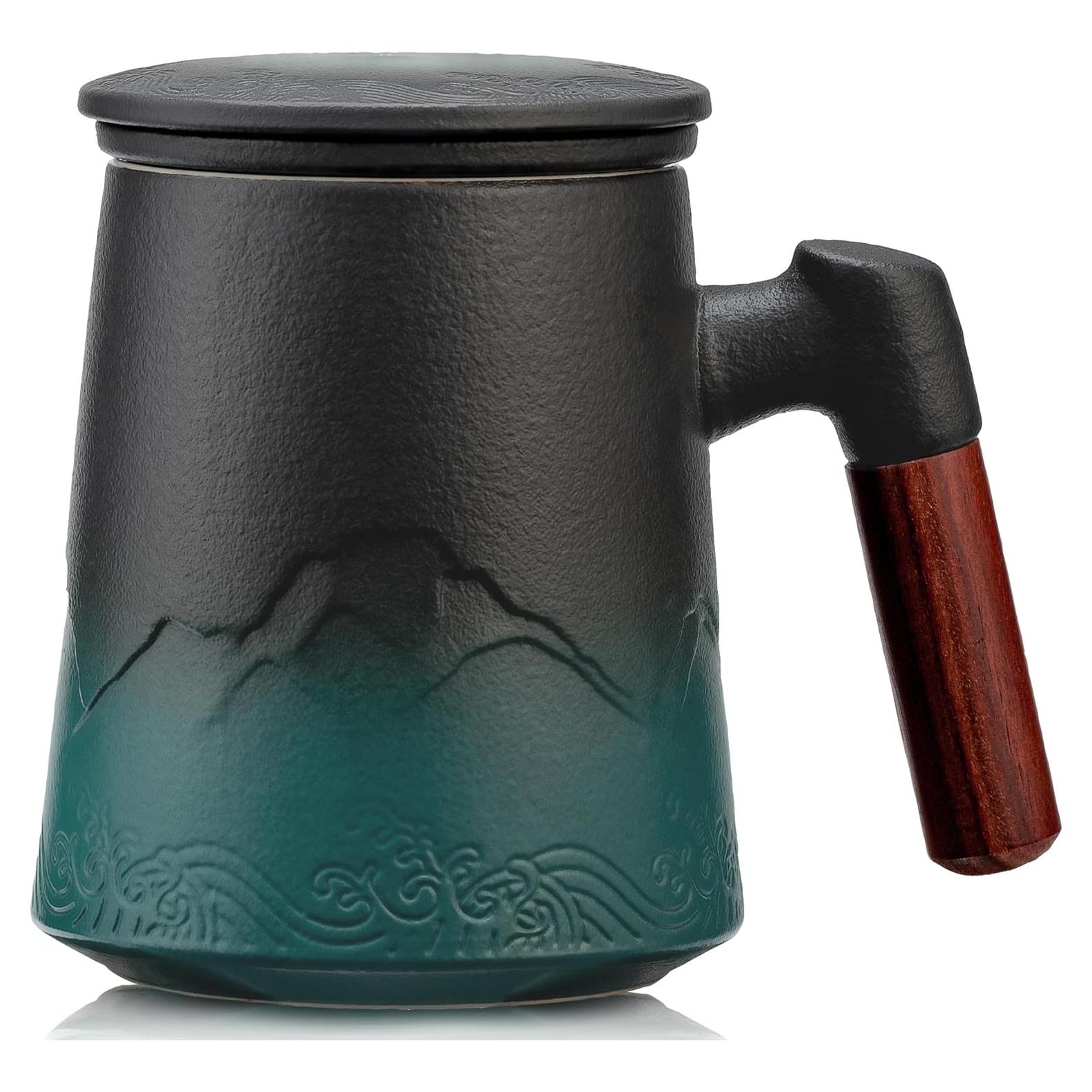 Taza de Té Suyika con Infusor y Tapa 450ml Diseño Montaña
