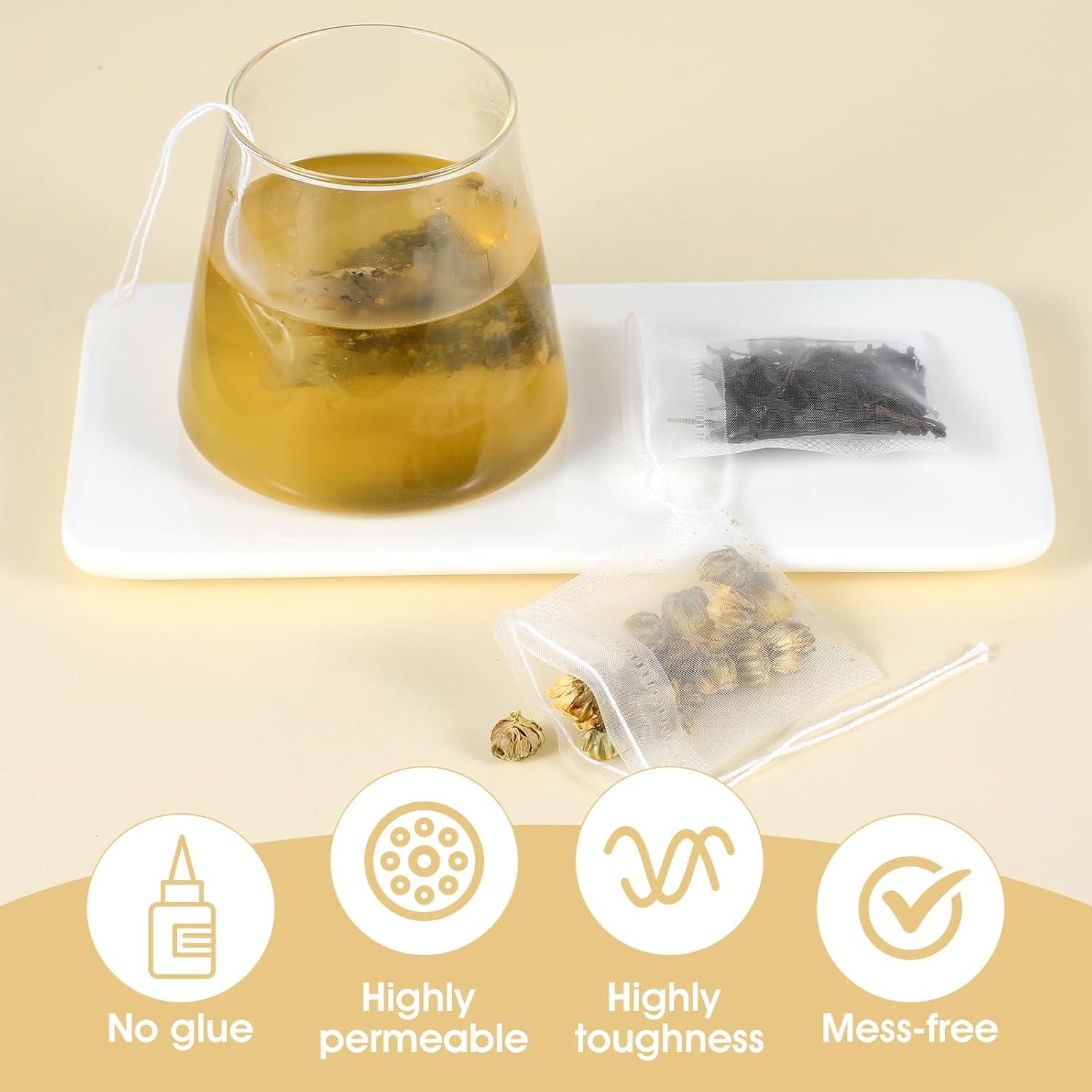 50 Bolsitas de Té Desechables Nylon Ymapinc 7x5.5 cm