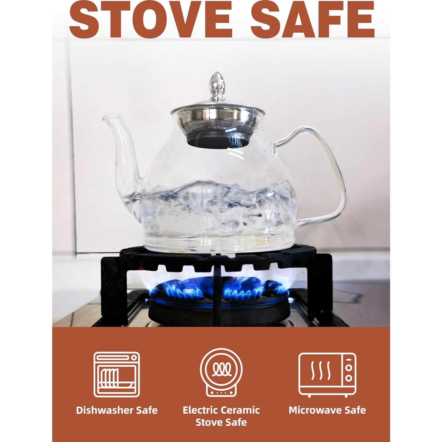 Tetera de Vidrio TETWIN 1000ml con Infusor y 6 Bolas de Té