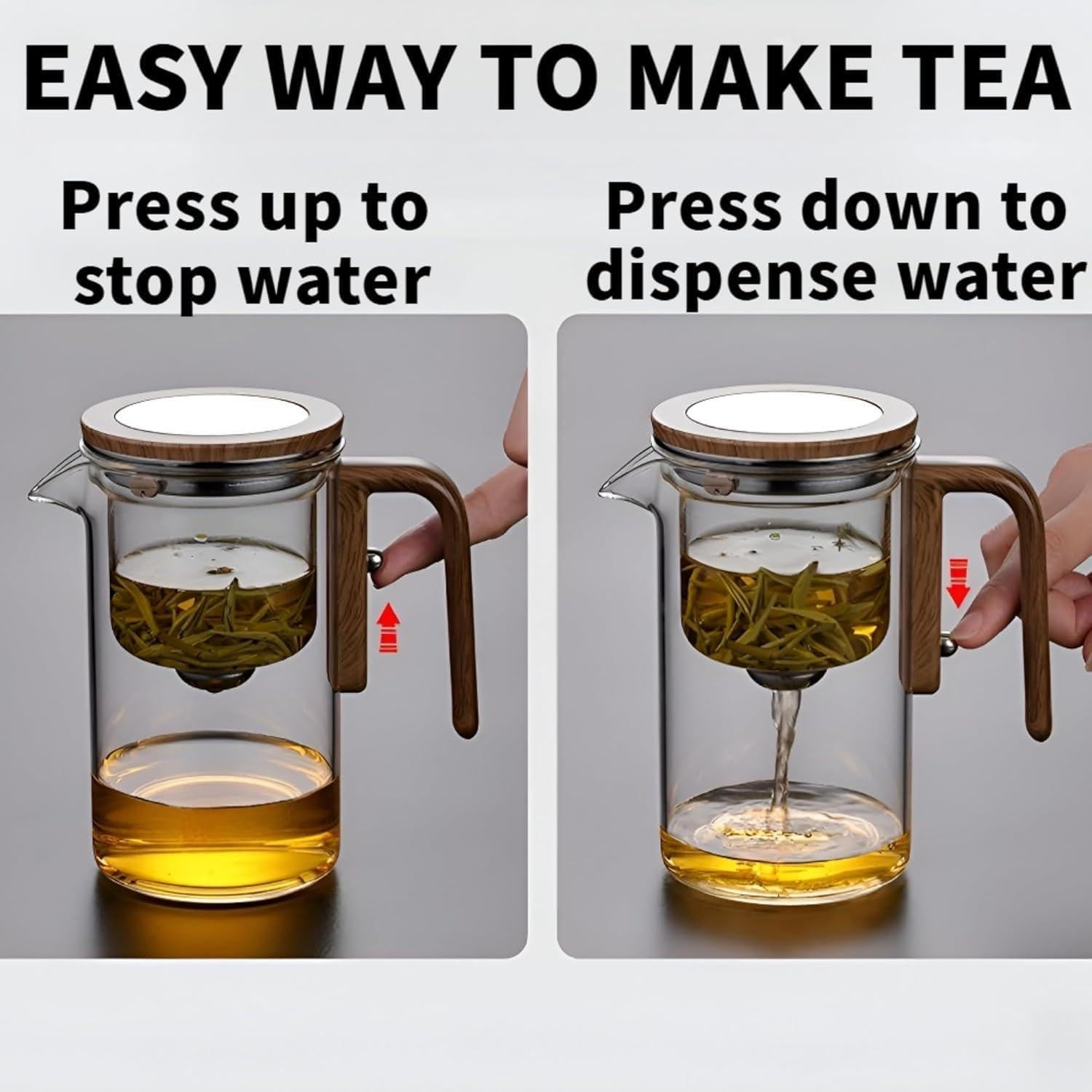 Tetera de Vidrio Enchanti DRNKNSTX 600 ml con Infusor