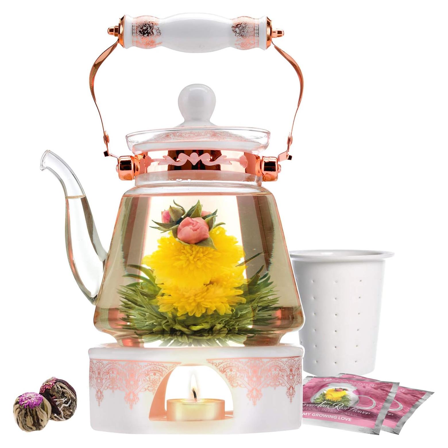 Juego de Tetera de Vidrio Teabloom Buckingham Palace 1.2L