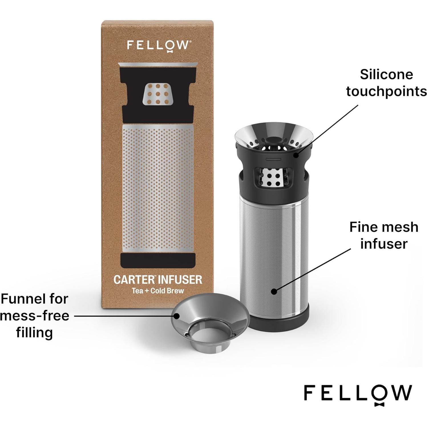 Infusor de Té Fellow Carter con Taza 16 oz - Acero Inoxidable